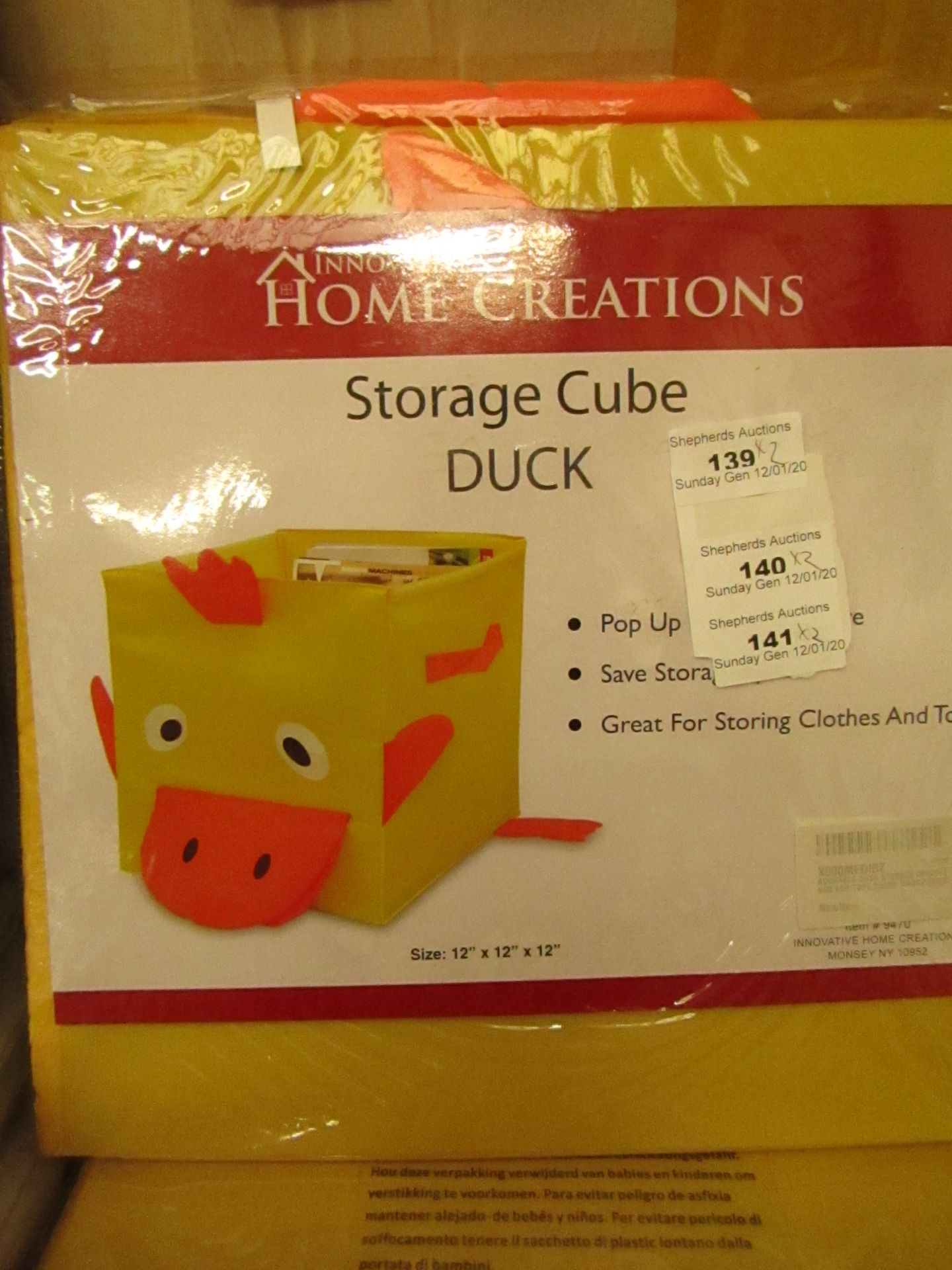 2 x Duck design Storage Cubes.new & packaged. RRP £3.99 each