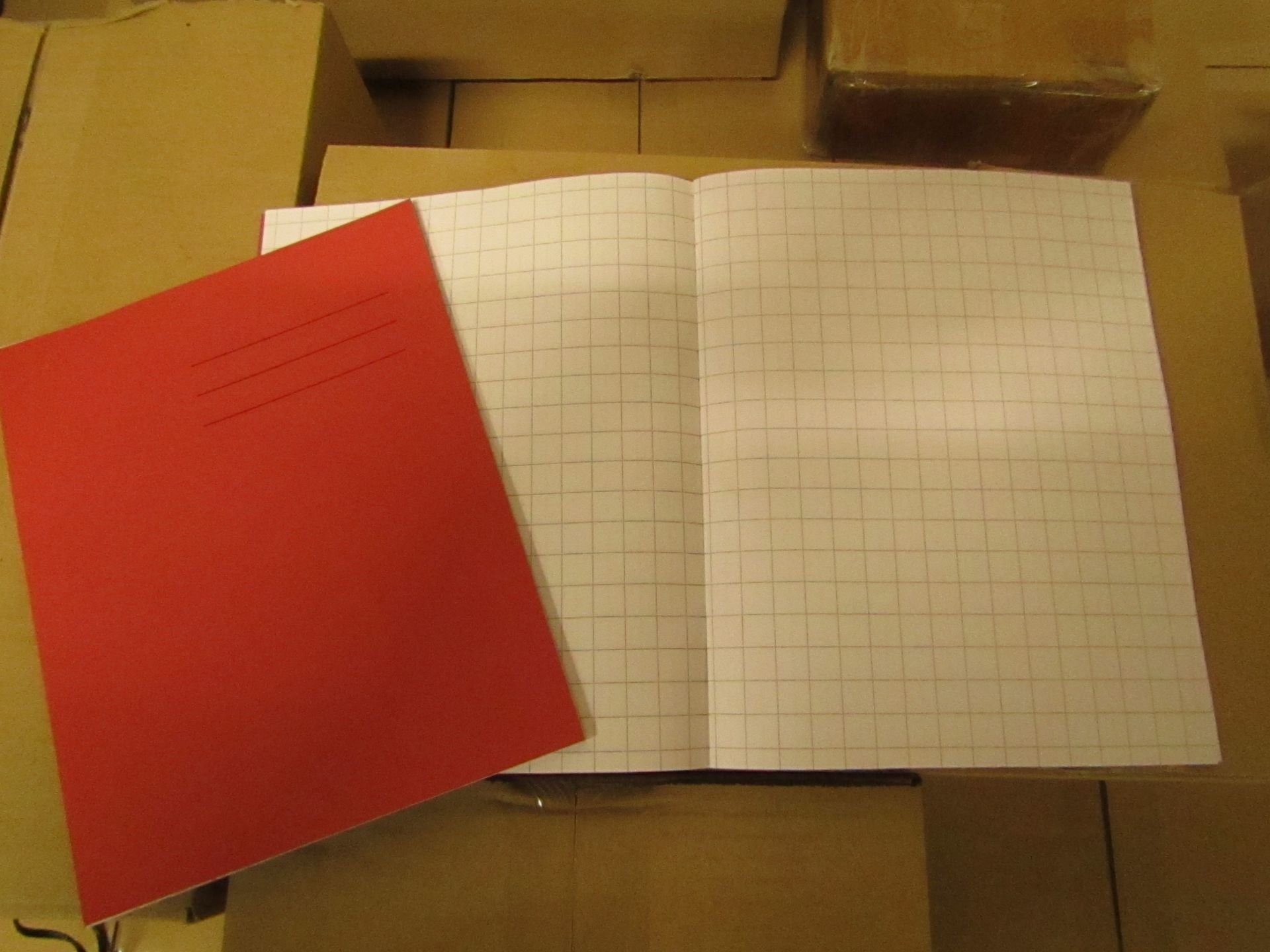 Box of 100 x 48 Page Square Paper Exercise books. All New & Boxed