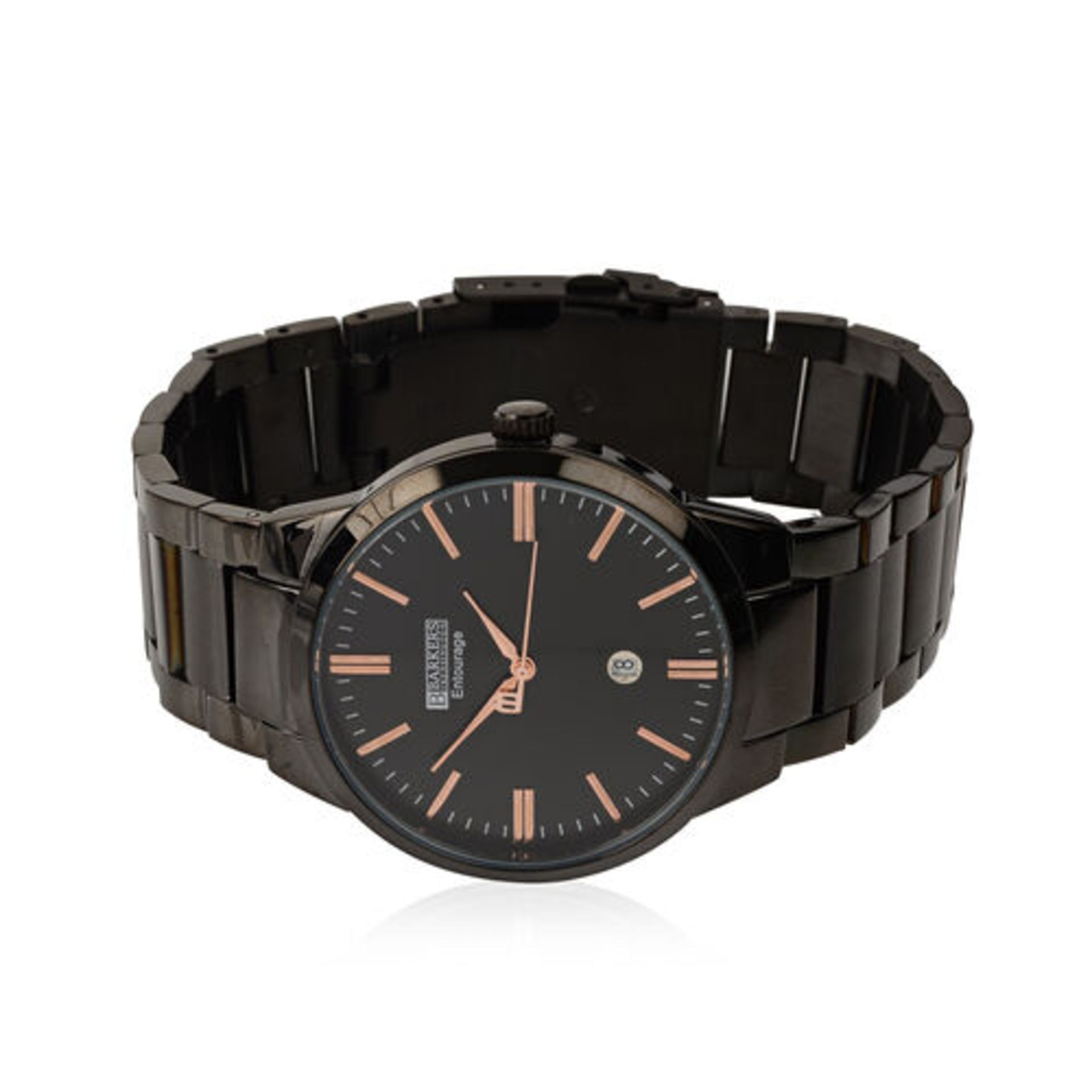 Barkers of Kensington Entourage Black Face with Rose Gold  Men's stylish Watch, new and boxed.