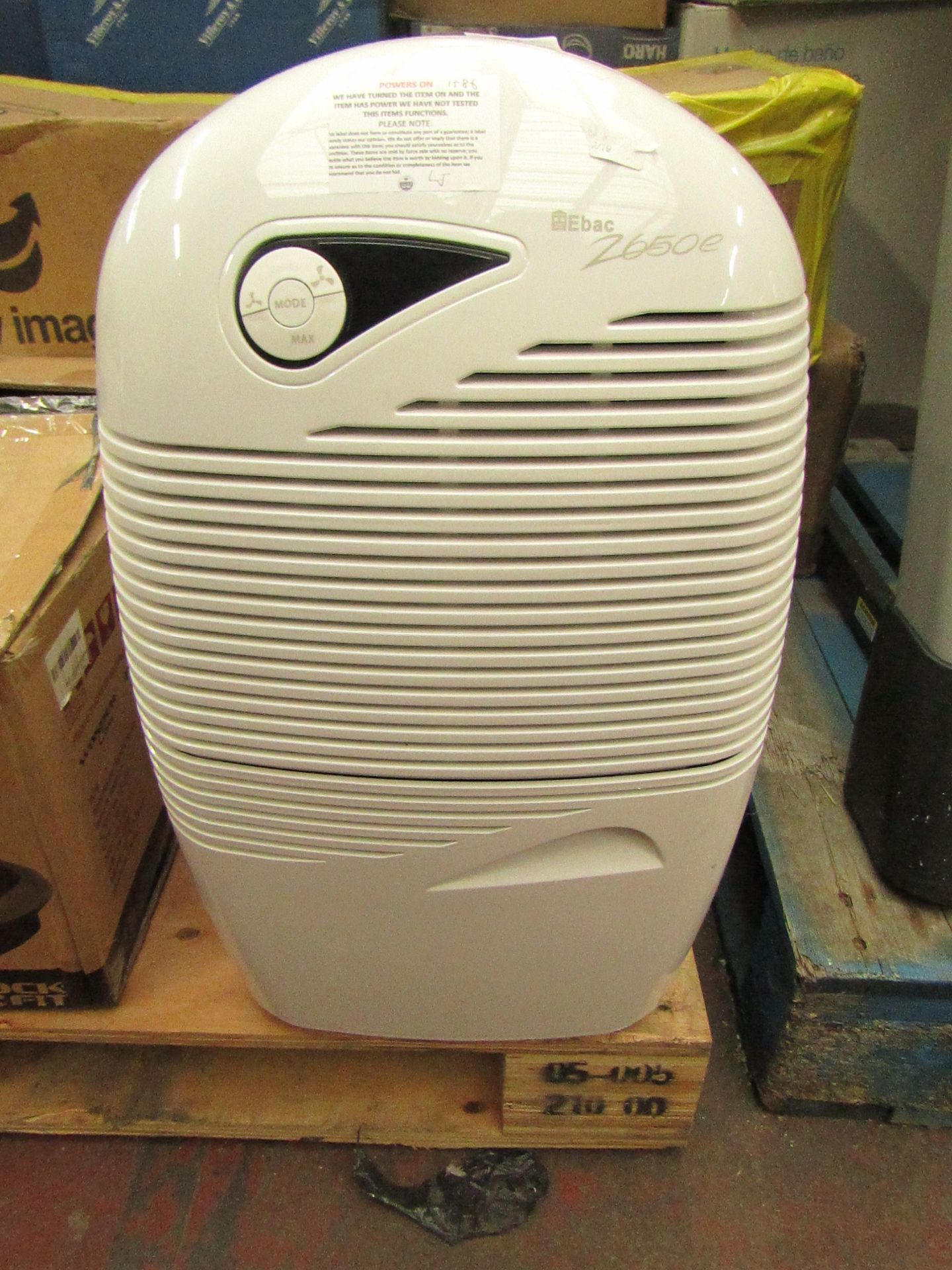 2X EBAC 2650e 18L Dehumidifier - Powers on.