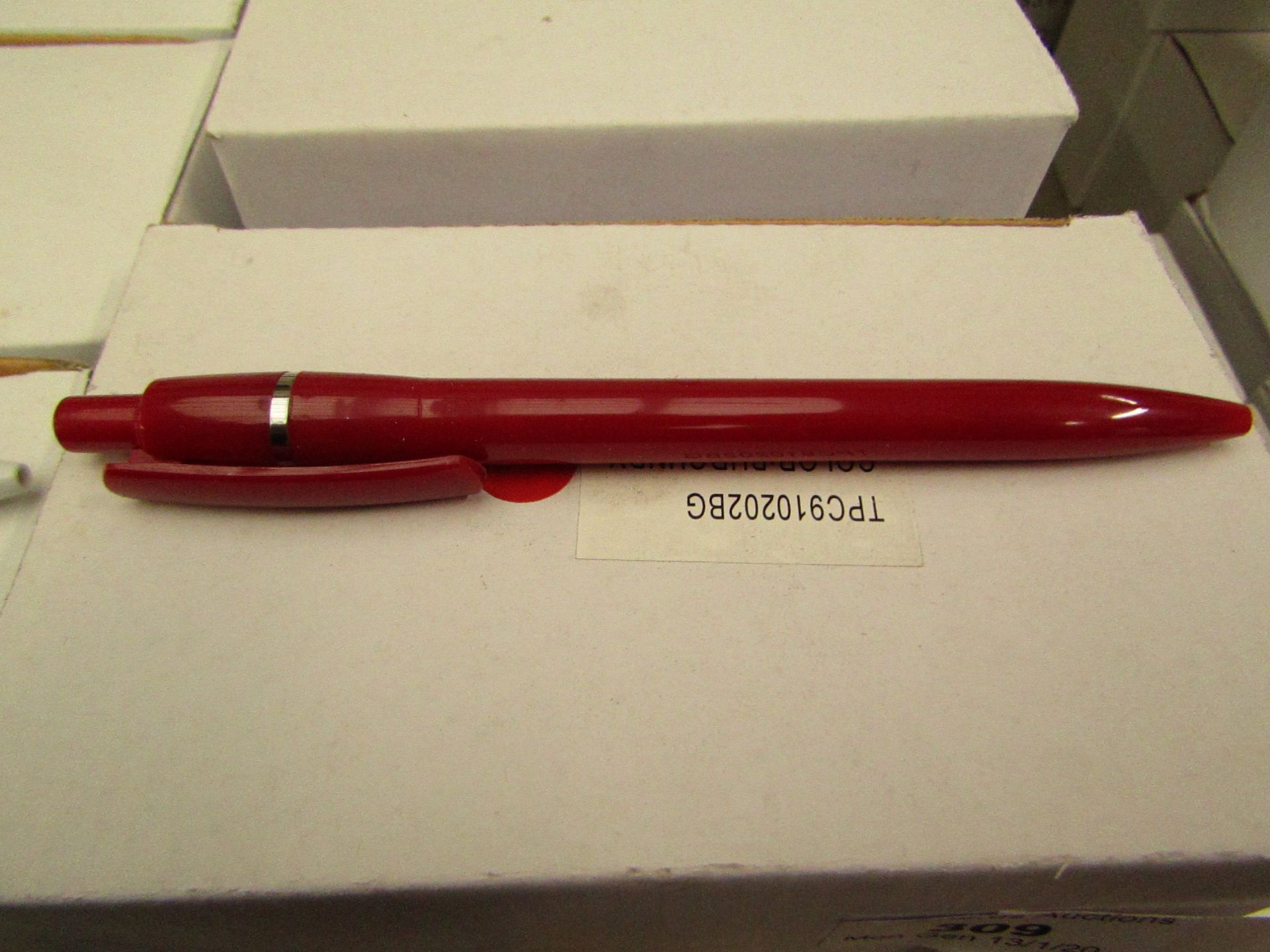 Box of 50 Burgungy pens - New and boxed.