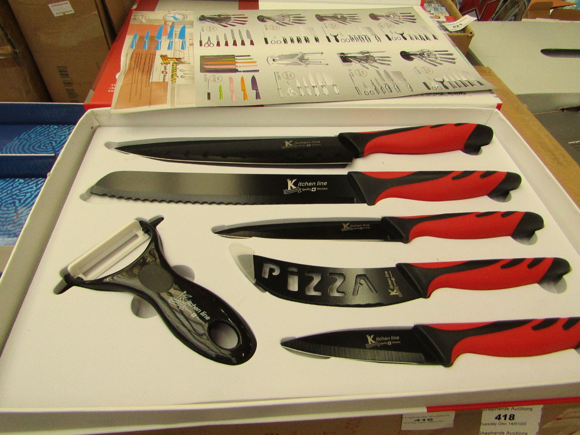 Kitchen Line 6 piece knife set, new and boxed.