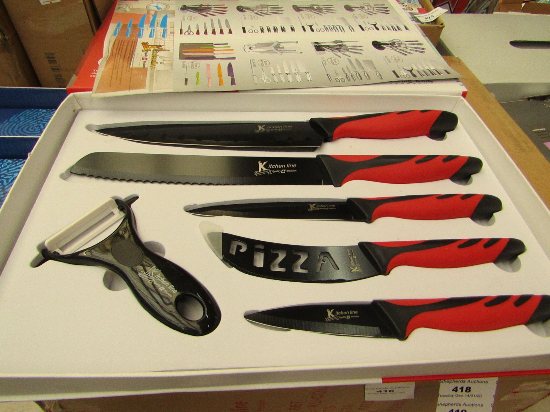 Kitchen Line 6 piece knife set, new and boxed.