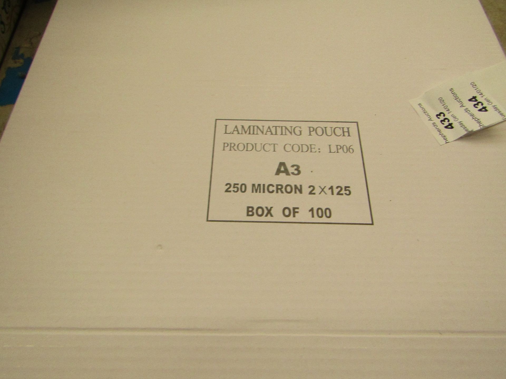 A box of 100 A3 Laminating pouches, new