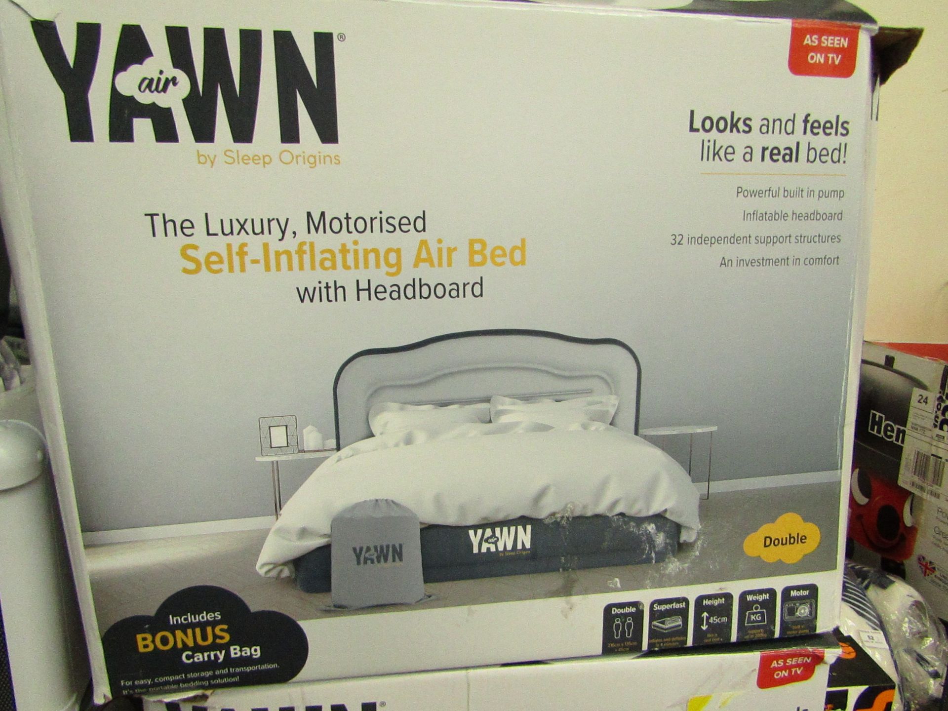 | 1x | YAWN AIR BED/Double | unchecked and boxed | no online re-sale | SKU - | RRP £59.99 | TOTAL