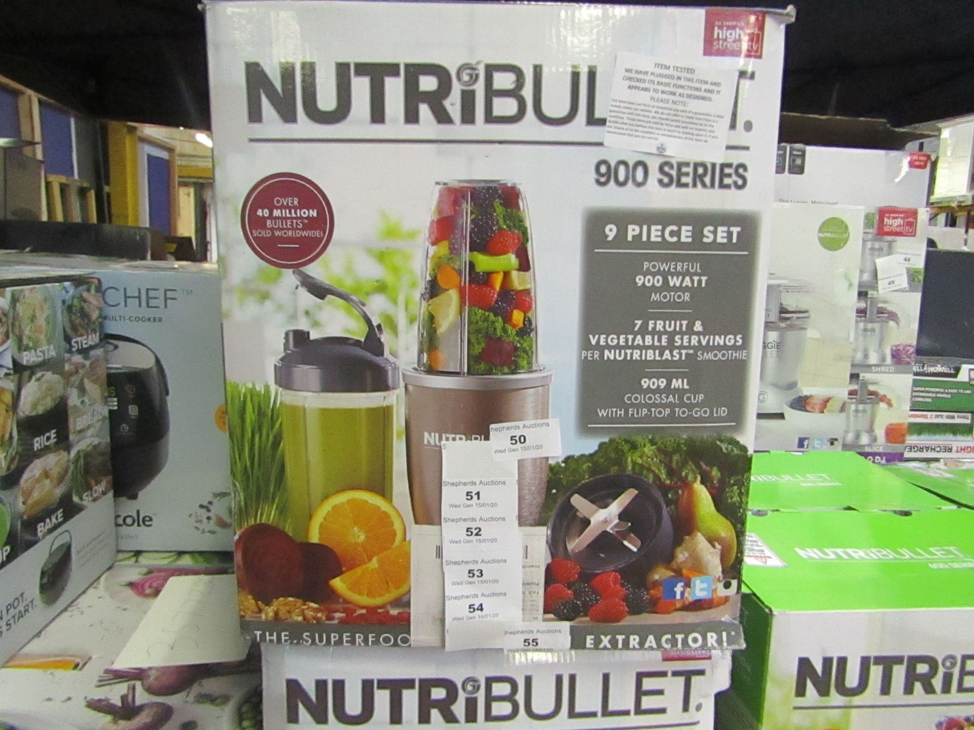 | 1x | Nutri Bullet 900 Series | tested working, boxed and unchecked for accessories | no online