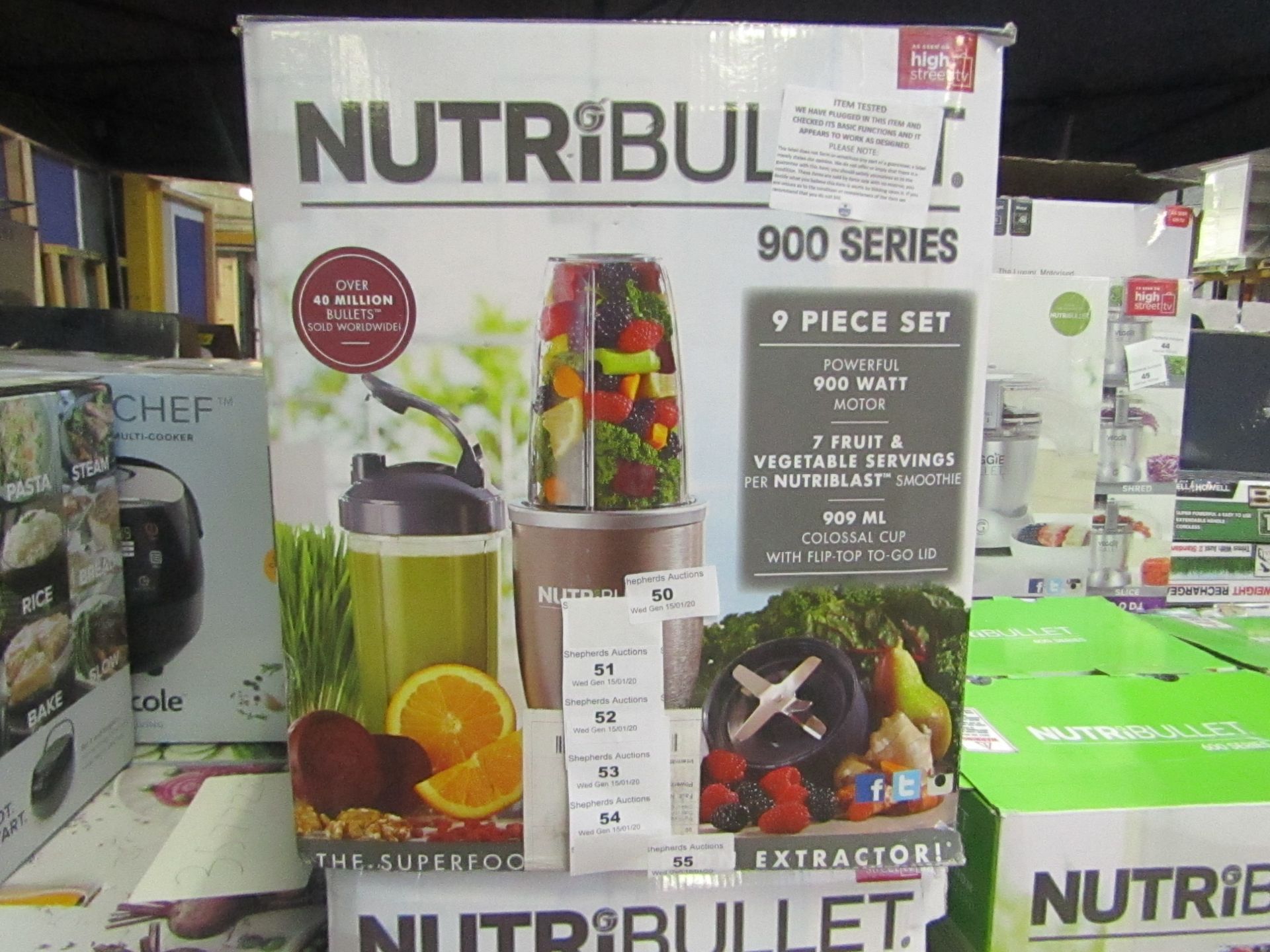 | 1x | Nutri Bullet 900 Series | tested working, boxed and unchecked for accessories | no online