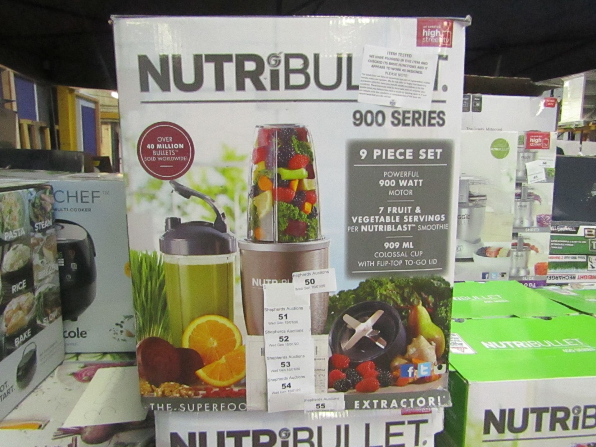 | 1x | Nutri Bullet 900 Series | tested working, boxed and unchecked for accessories | no online