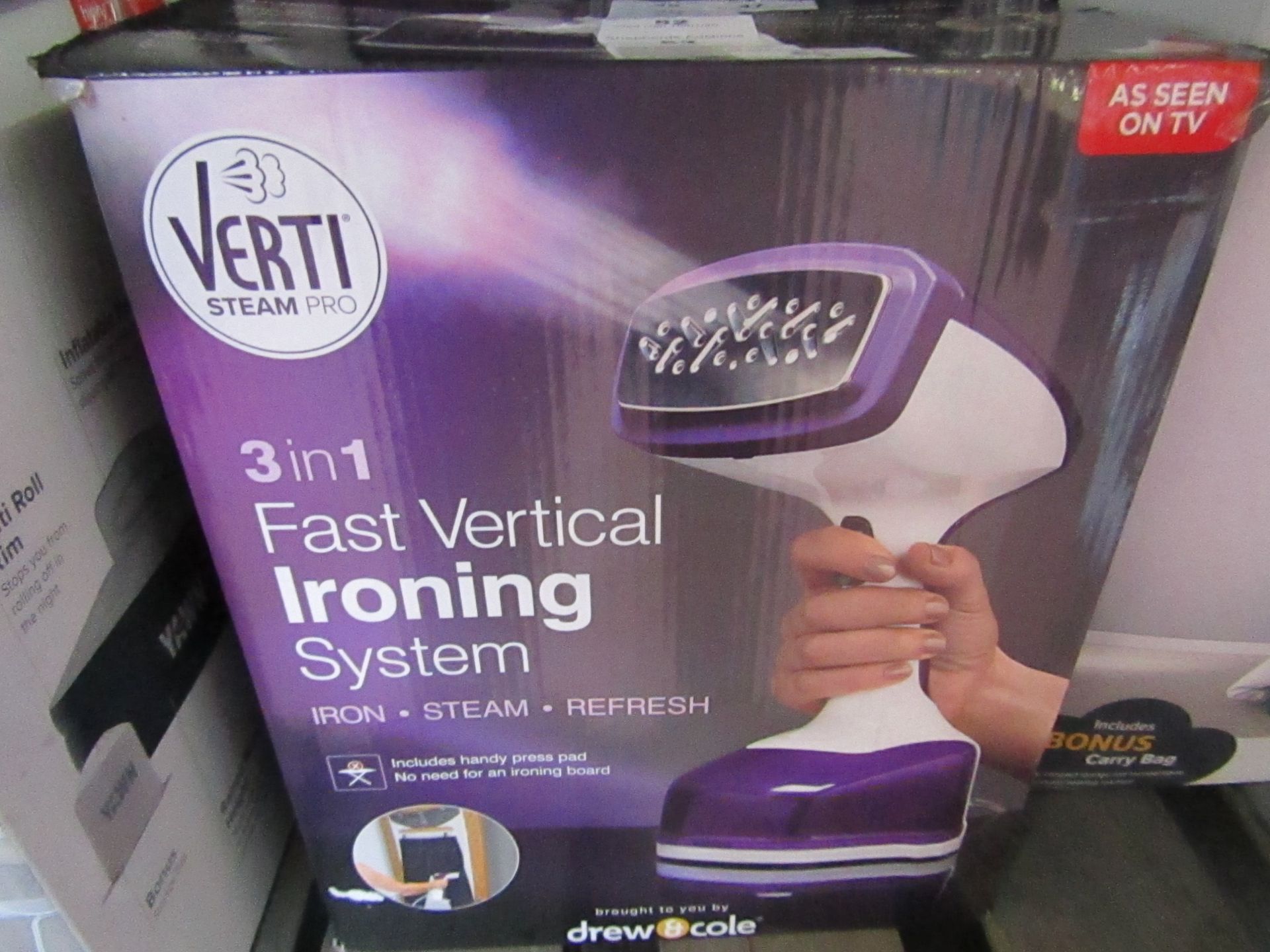 | 1x | verti steam pro | unchecked and boxed | no online re-sale | SKU C5060541510357 | RRP £39.99 |