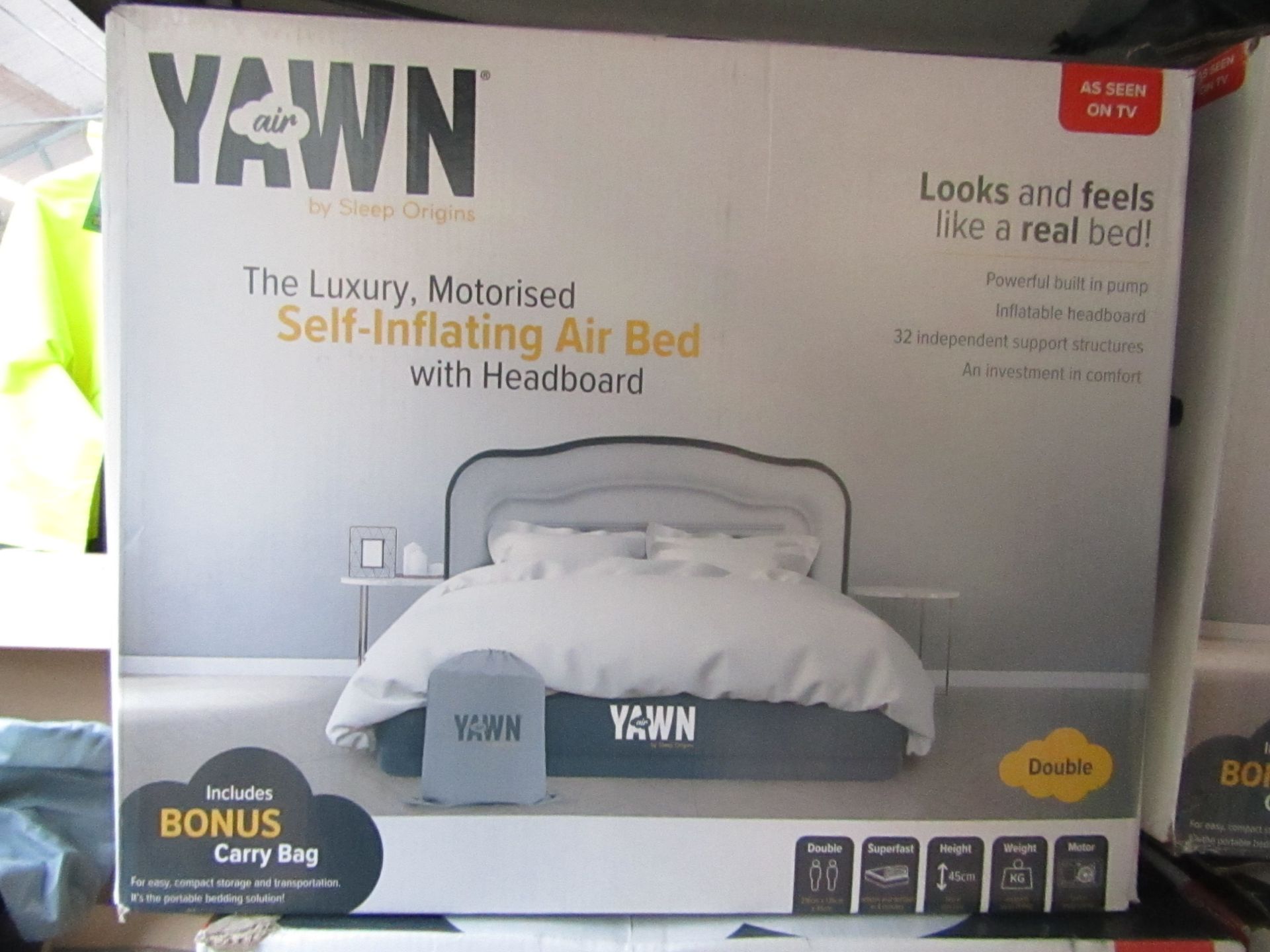 | 1x | yawn air bed/double | unchecked and boxed | no online re-sale | SKU C5060541515666 | RRP £