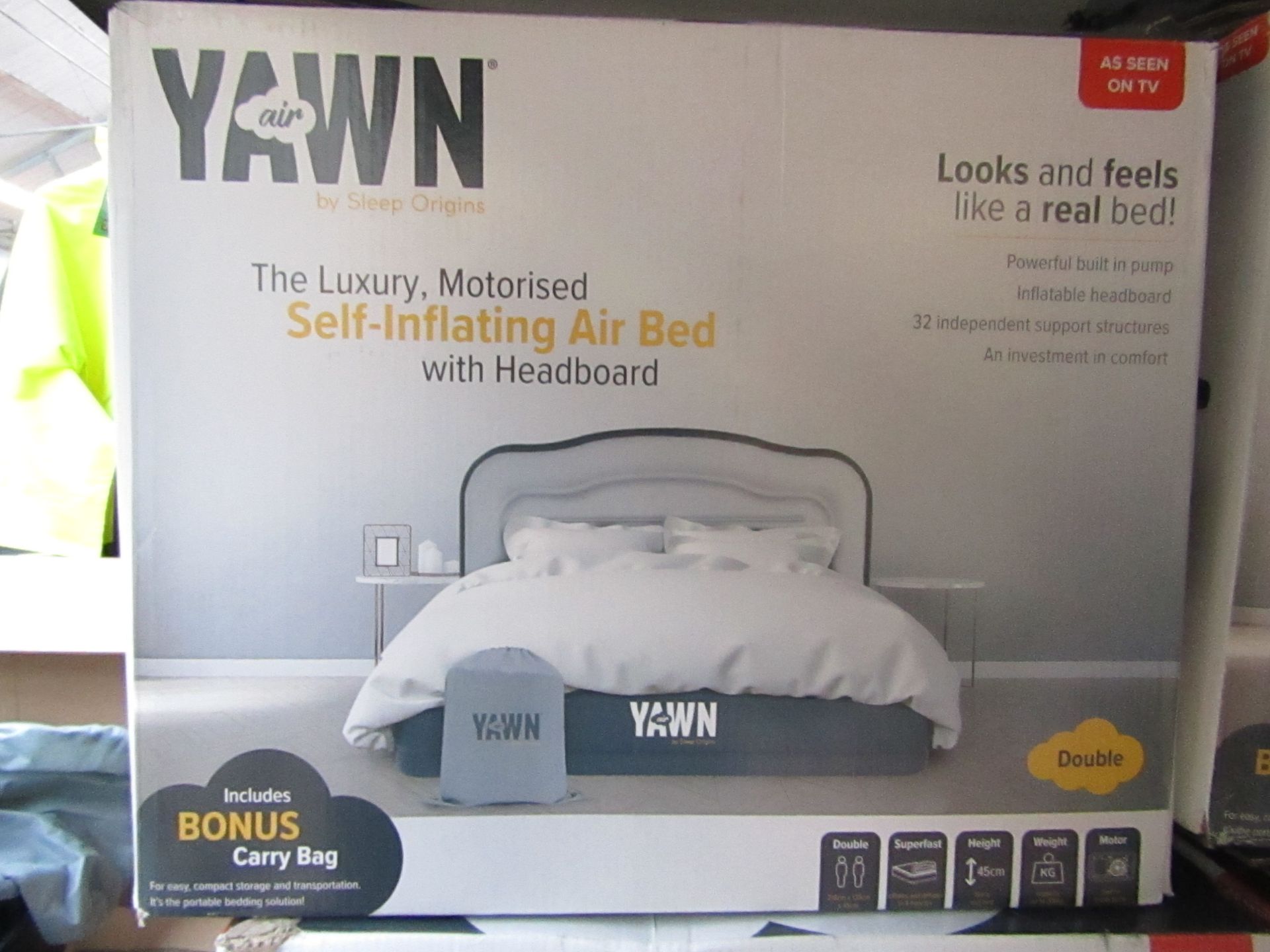 | 1x | yawn air bed/double | unchecked and boxed | no online re-sale | SKU C5060541515666 | RRP £