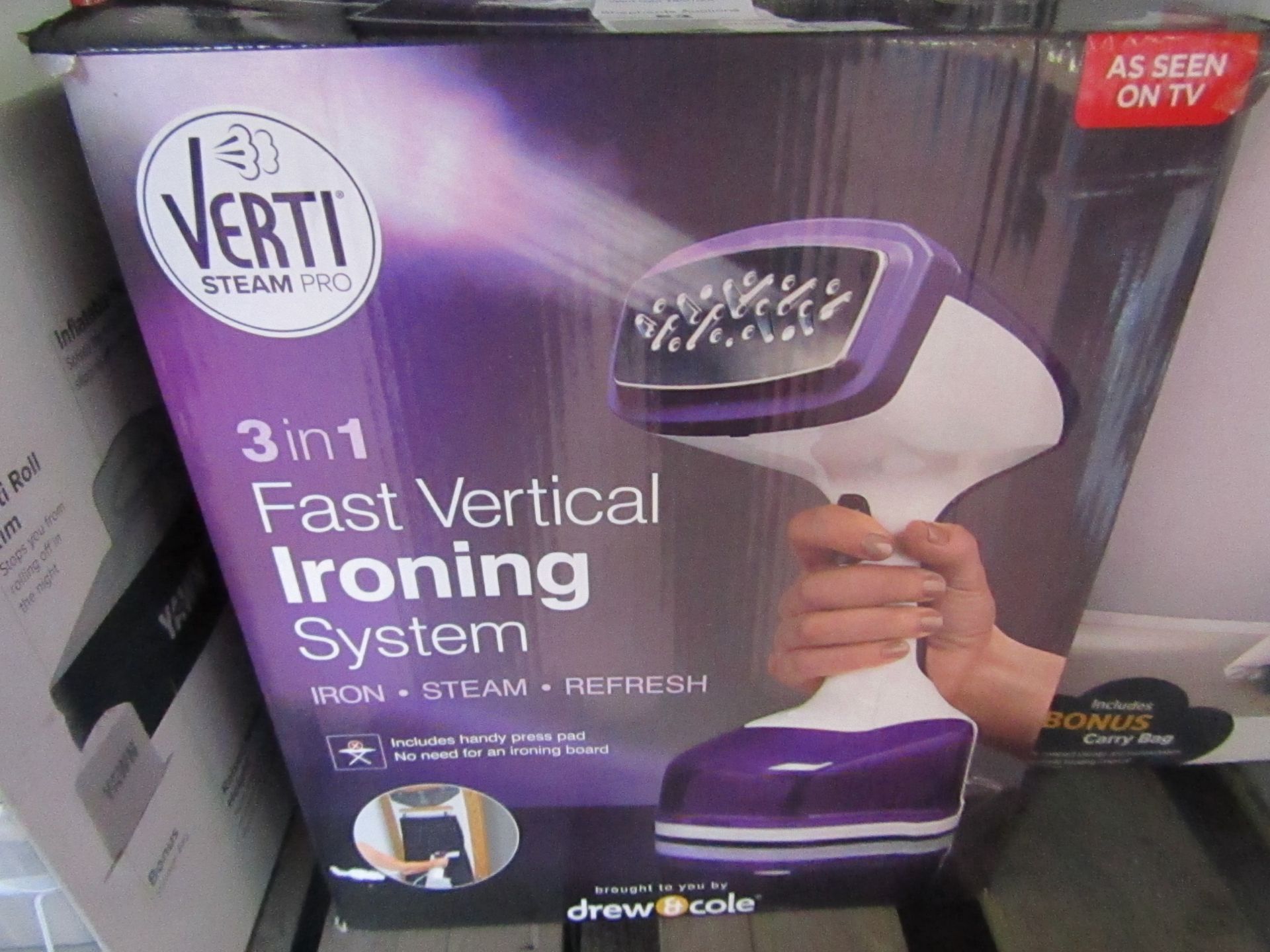 | 1x | verti steam pro | unchecked and boxed | no online re-sale | SKU C5060541510357 | RRP £39.99 |