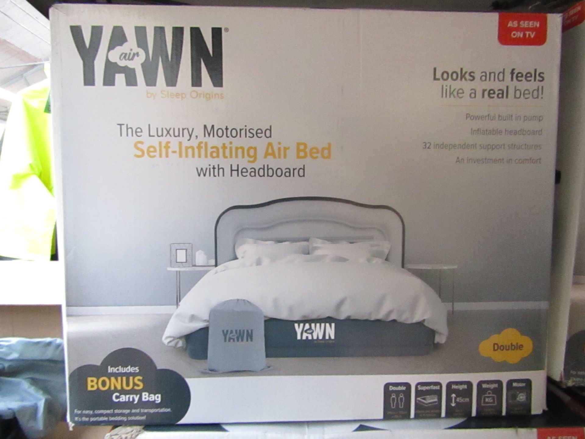 | 1x | yawn air bed/double | unchecked and boxed | no online re-sale | SKU C5060541515666 | RRP £