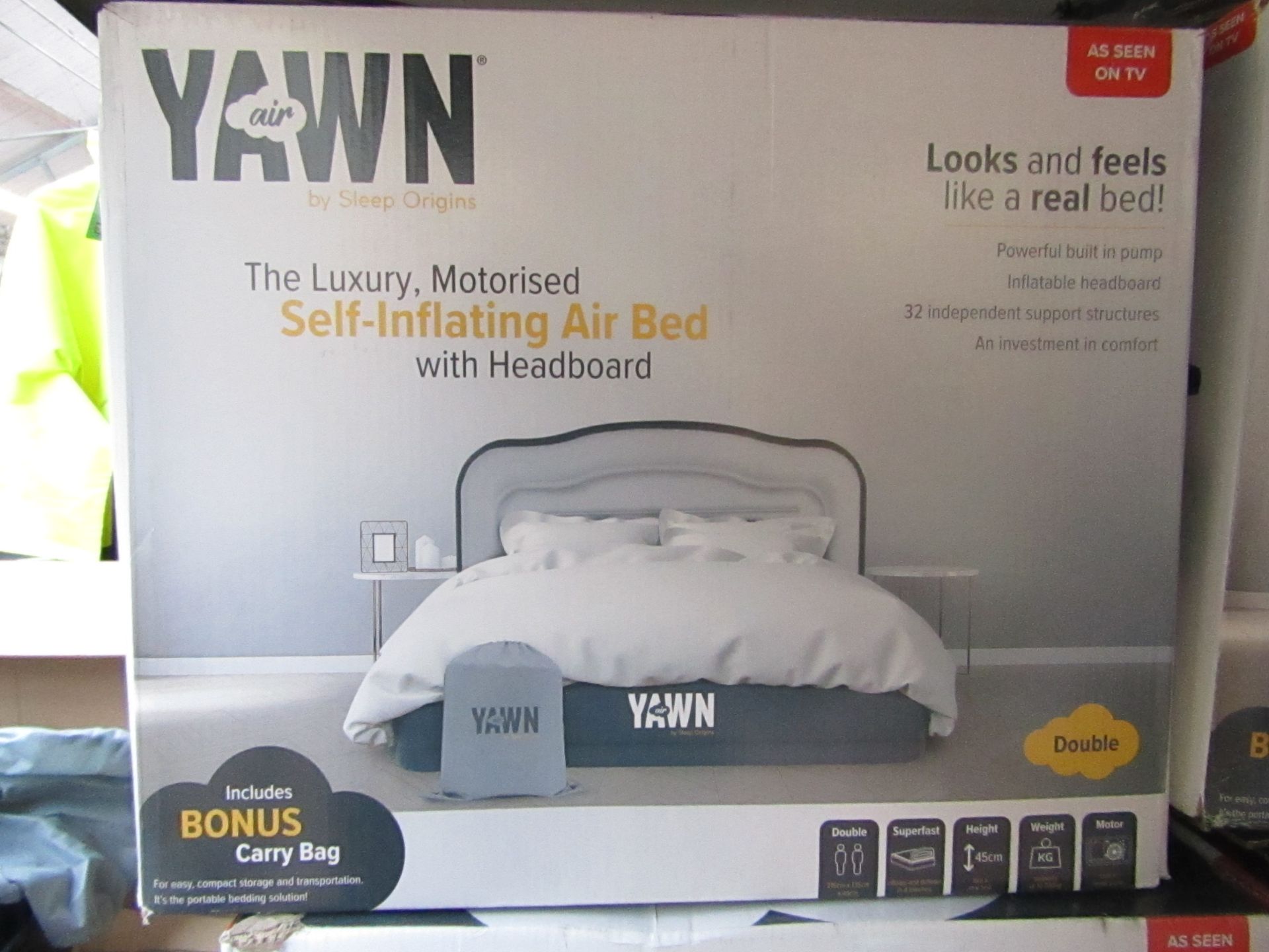 | 1x | yawn air bed/double | unchecked and boxed | no online re-sale | SKU C5060541515666 | RRP £