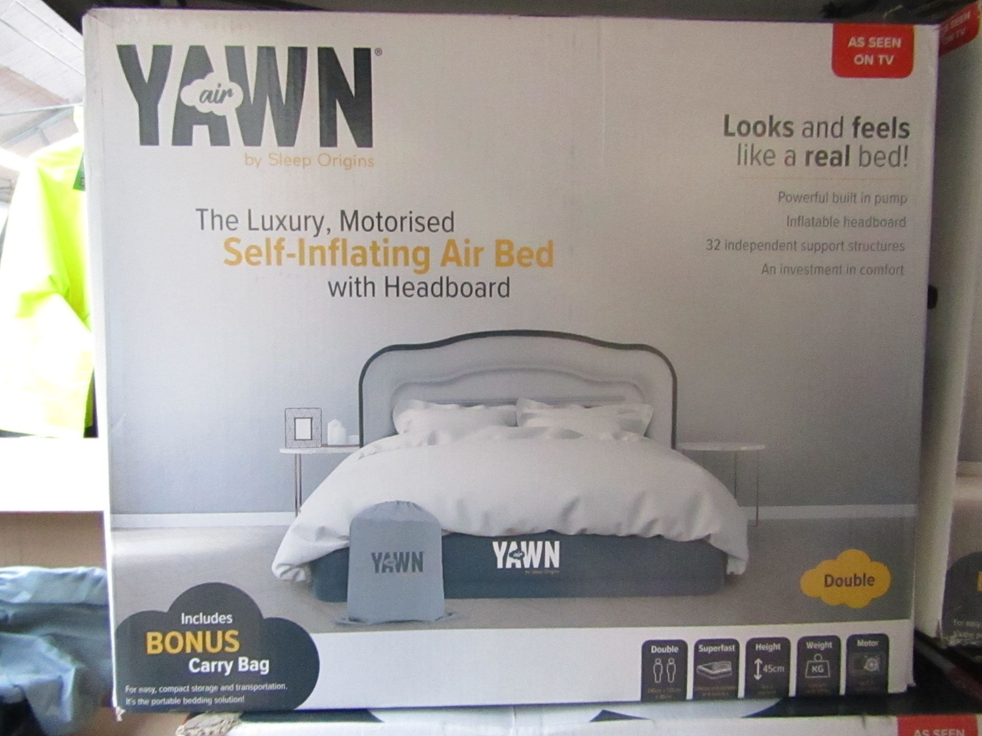 | 1x | yawn air bed/double | unchecked and boxed | no online re-sale | SKU C5060541515666 | RRP £