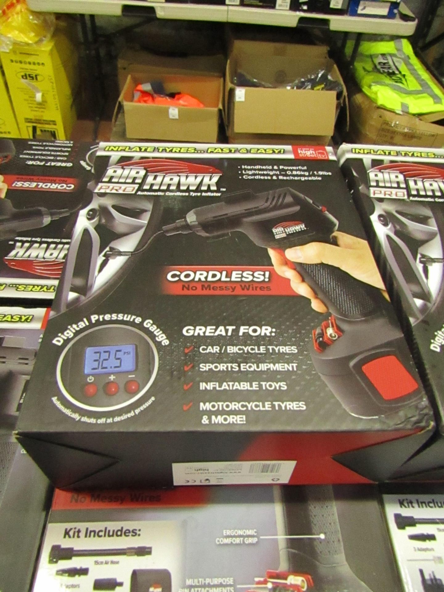 | 1x | Air Hawk Pro Cordless hand held compressor | tested working and boxed | no online re-sale |