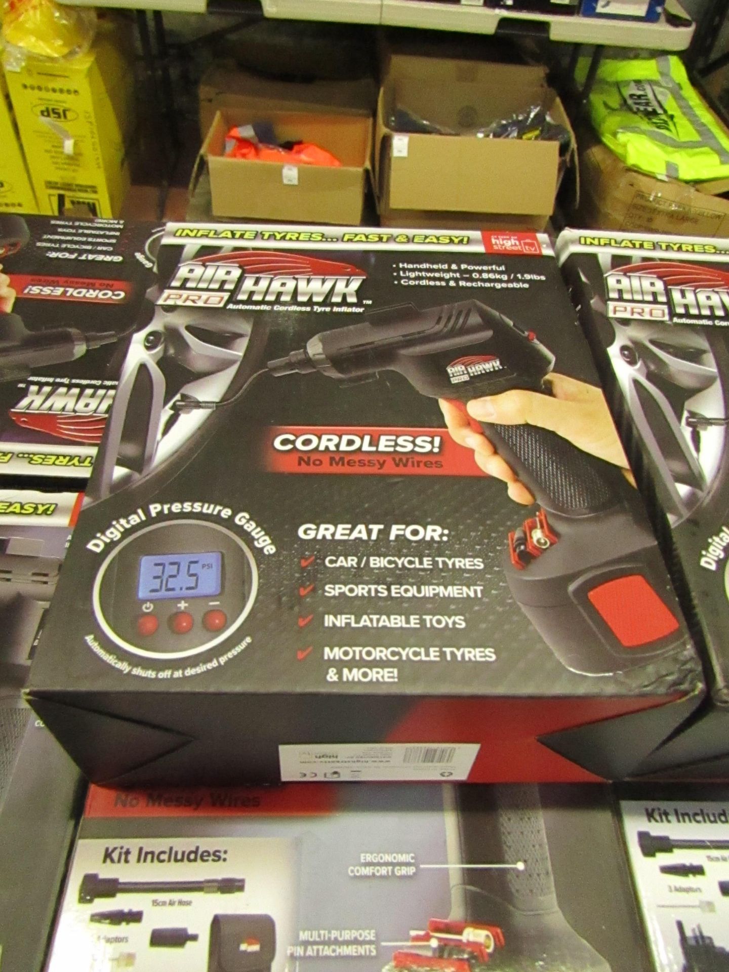 | 1x | Air Hawk Pro Cordless hand held compressor | tested working and boxed | no online re-sale |