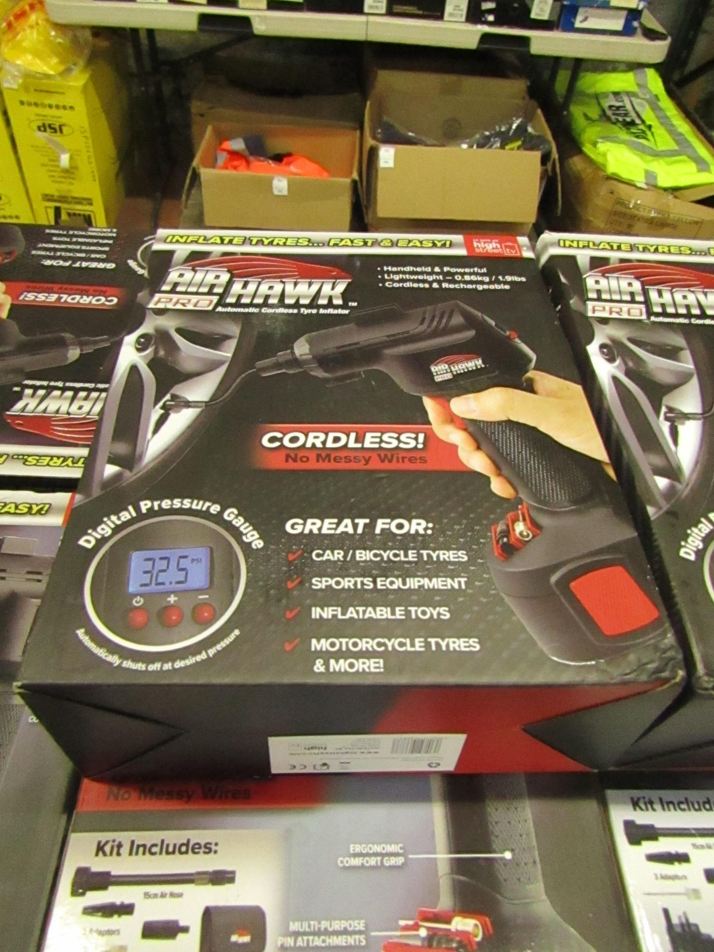 | 1x | Air Hawk Pro Cordless hand held compressor | tested working and boxed | no online re-sale |