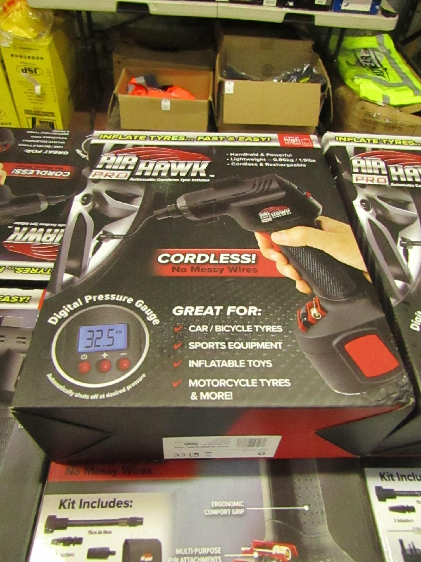 | 1x | Air Hawk Pro Cordless hand held compressor | tested working and boxed | no online re-sale |