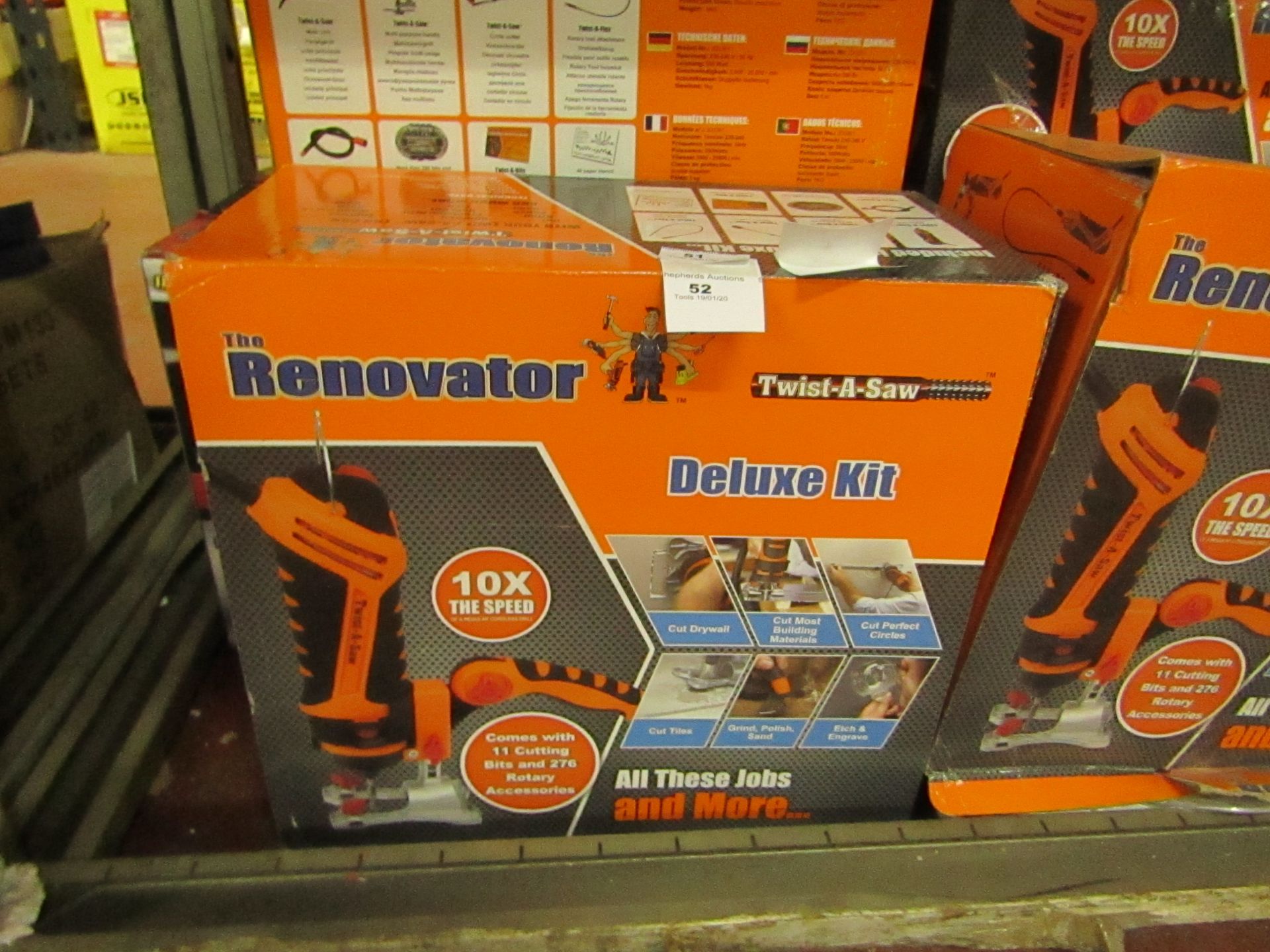 | 1x | The Renovator Twist-a-Saw Deluxe Kit | Tested working and boxed (we havent checked all