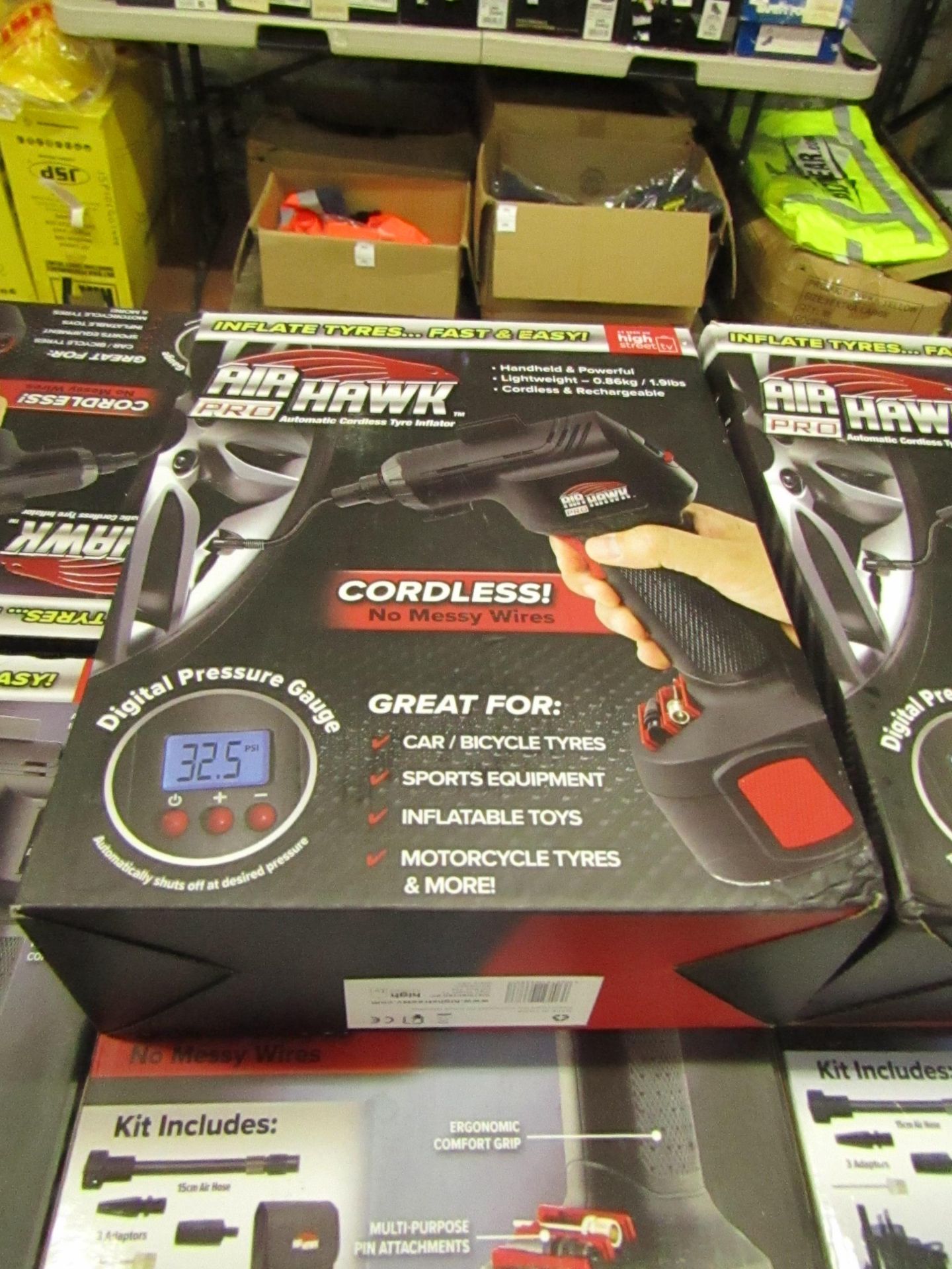 | 1x | Air Hawk Pro Cordless hand held compressor | tested working and boxed | no online re-sale |