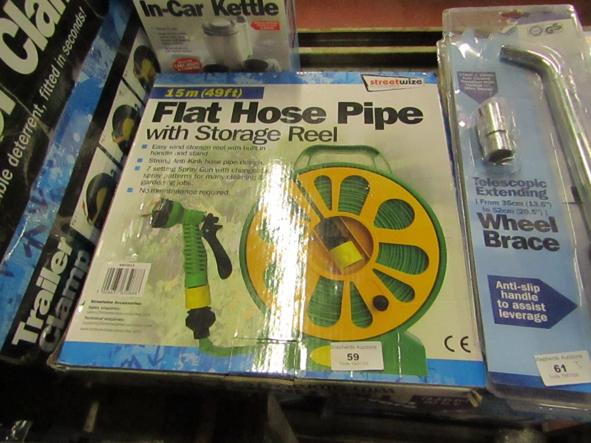 Streetwize flat hose pipe, unchecked and boxed.