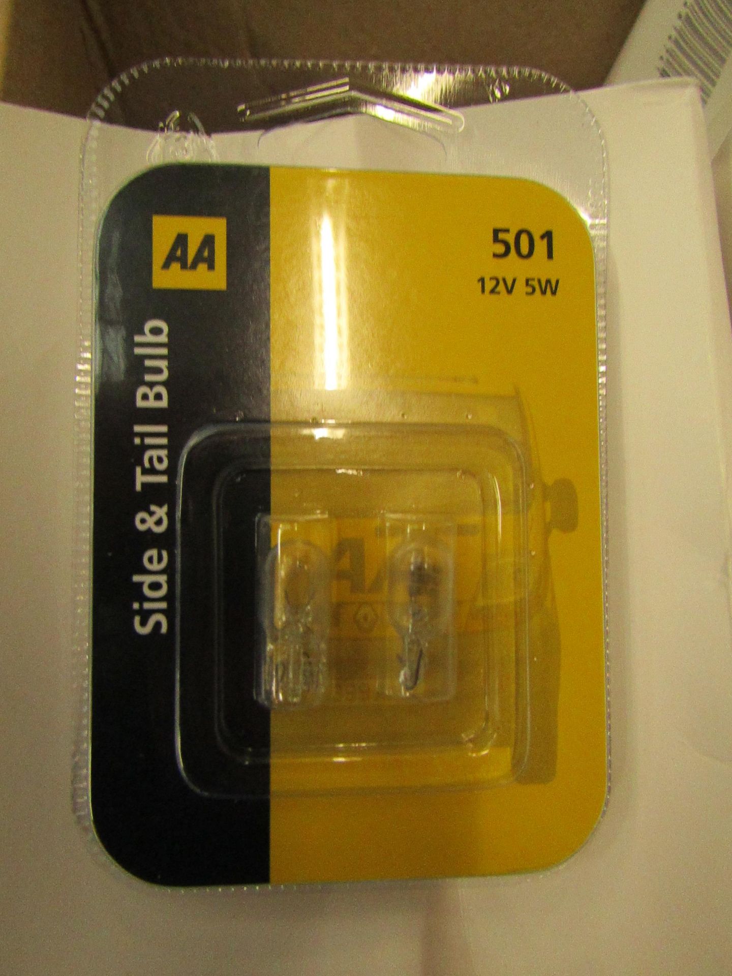 Approx 10Packs of 2 AA Side & Tail Bulbs. 501, 12v 5w. Packaged