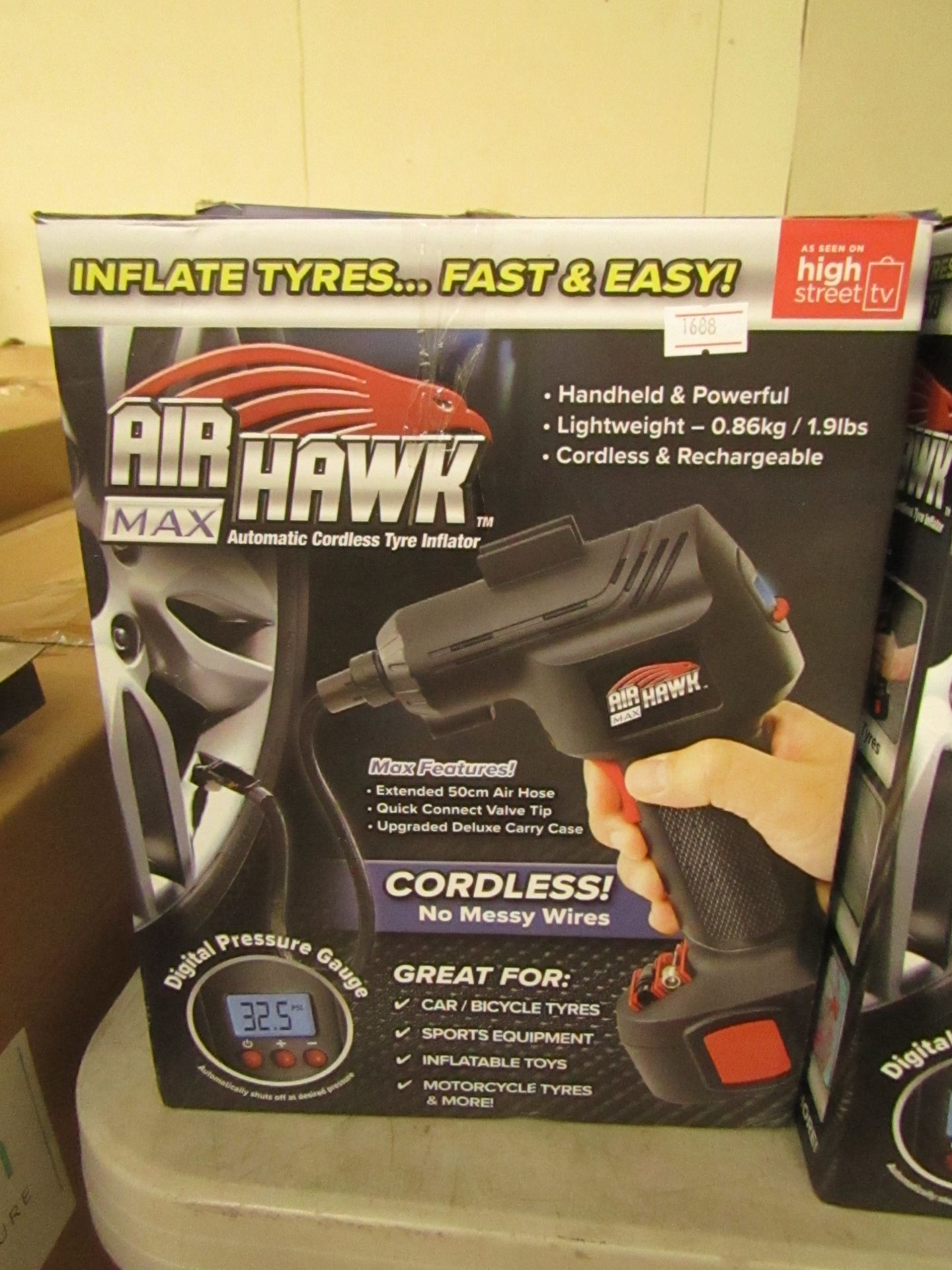 | 1x | Air Hawk Pro Cordless hand held compressor | unchecked and boxed | no online re-sale | SKU