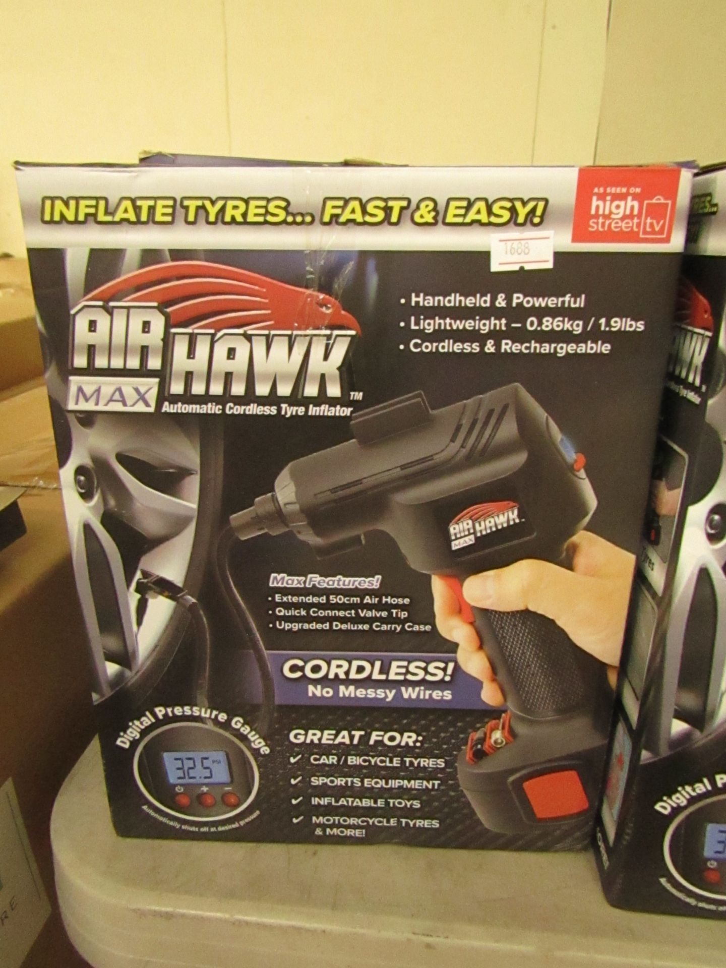 | 1x | Air Hawk Pro Cordless hand held compressor | unchecked and boxed | no online re-sale | SKU