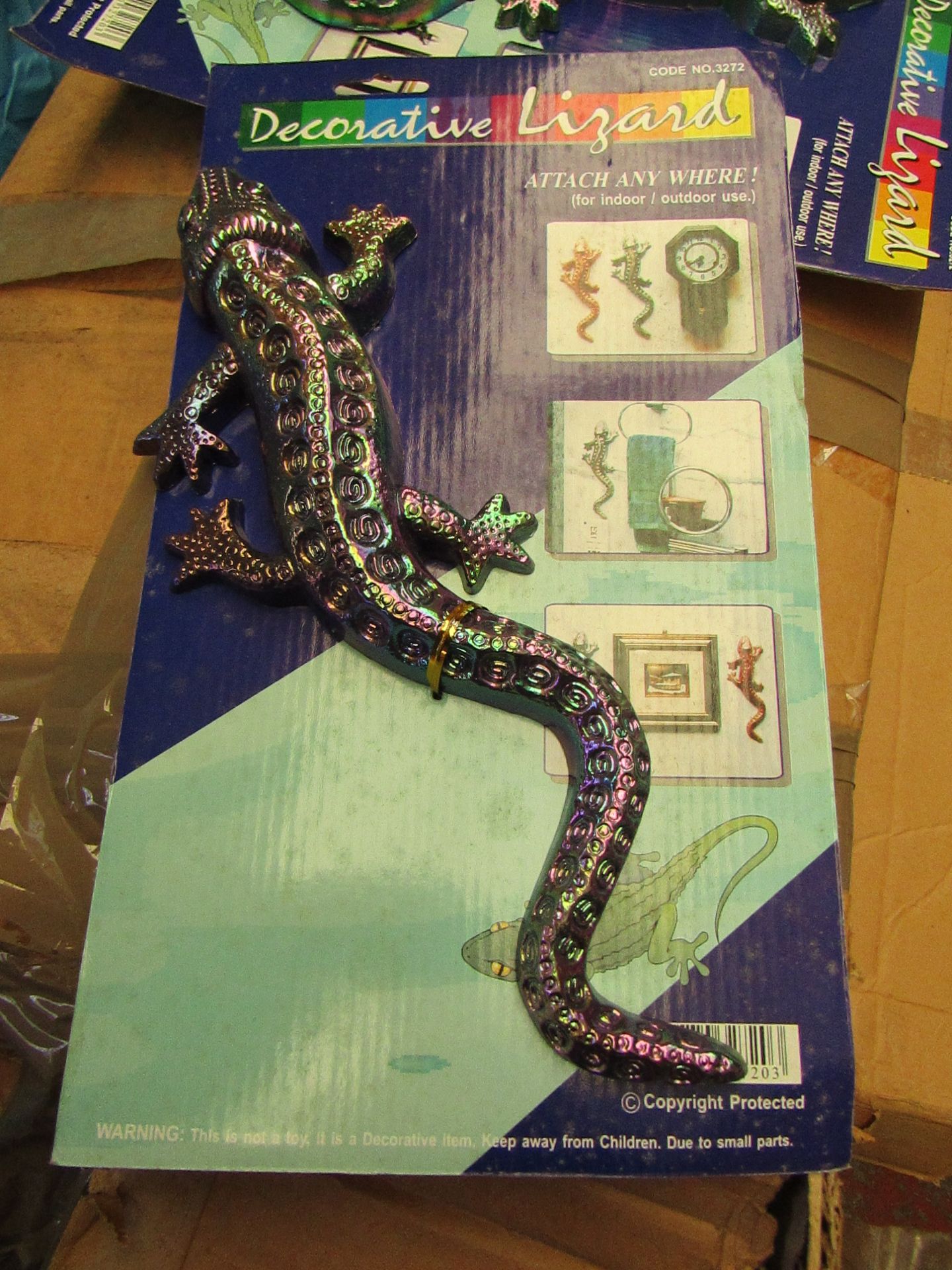 Box of Approx 50 Decorative stick on Lizards. With Tags