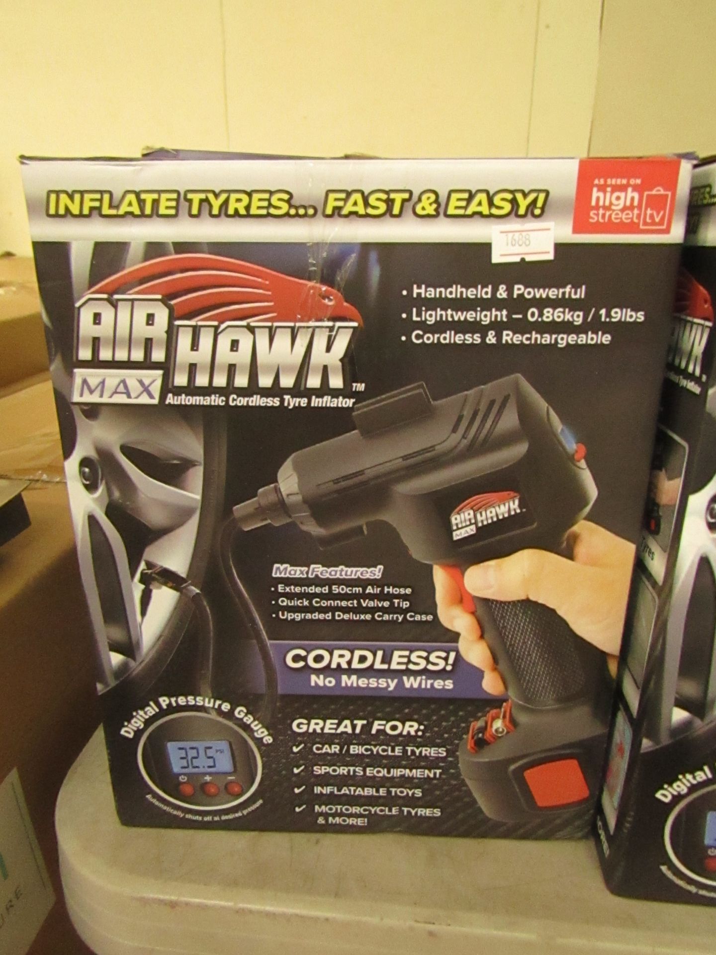 | 1x | Air Hawk Pro Cordless hand held compressor | unchecked and boxed | no online re-sale | SKU