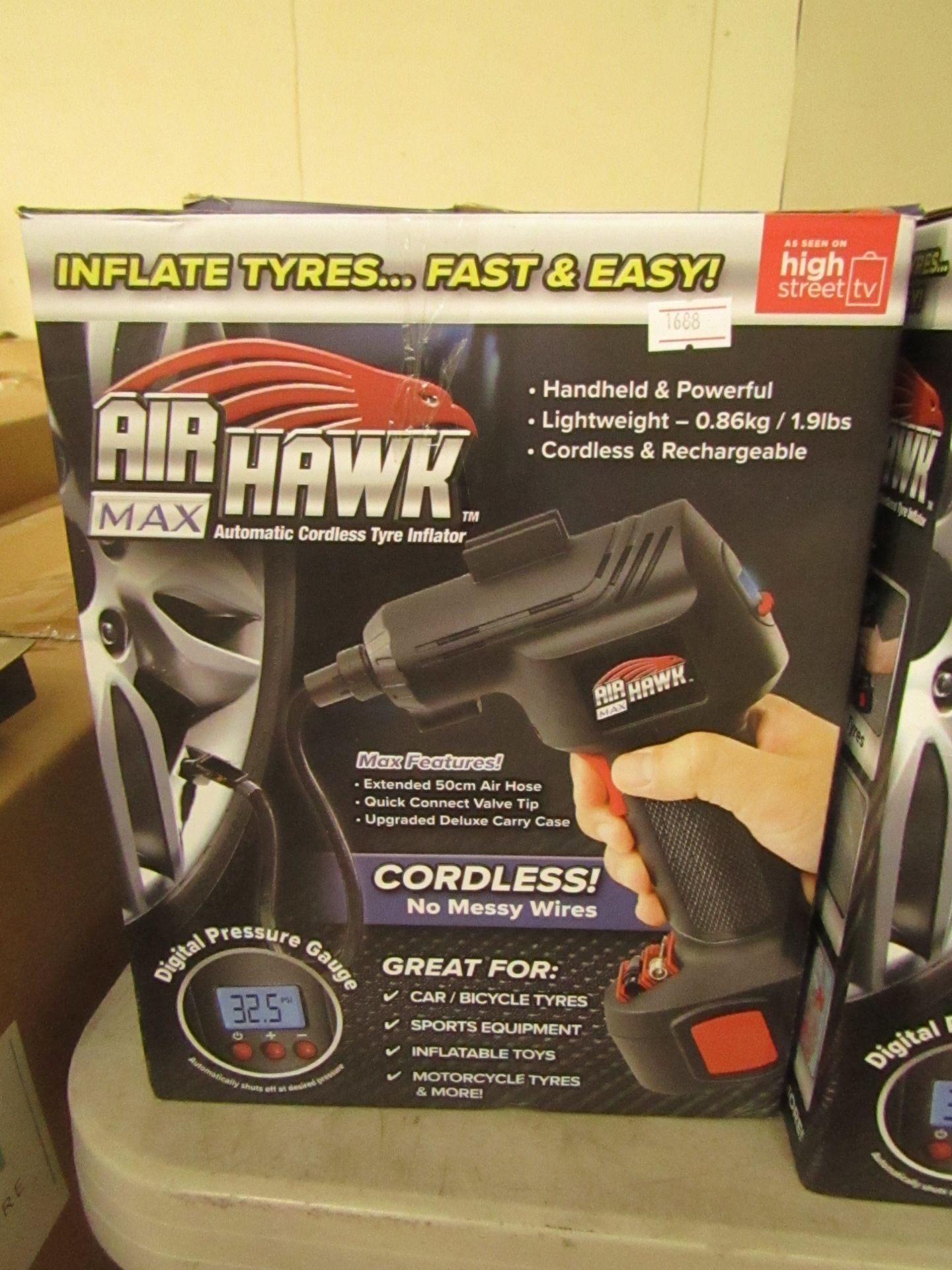 | 1x | Air Hawk Pro Cordless hand held compressor | unchecked and boxed | no online re-sale | SKU - Image 2 of 2