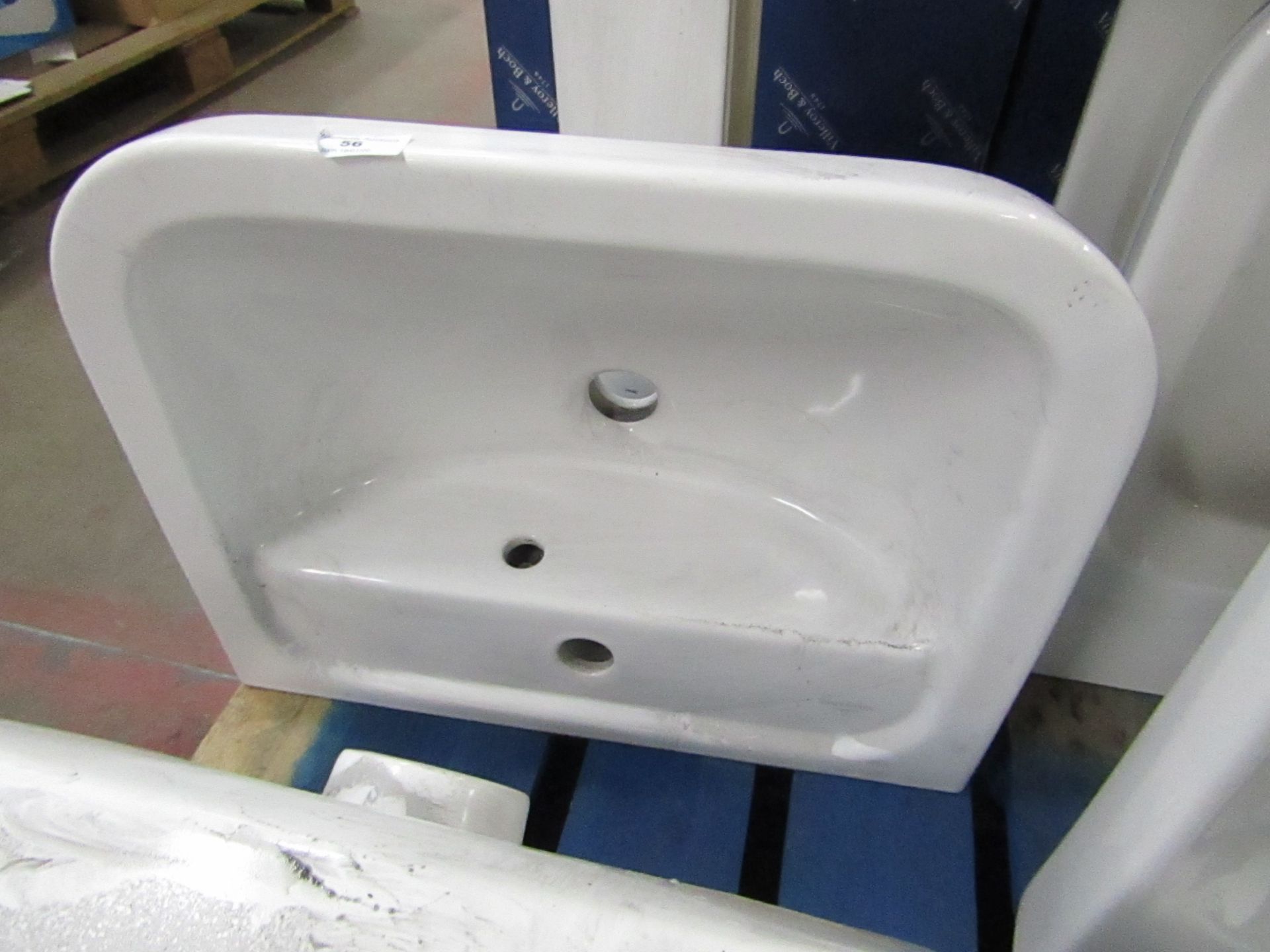 Villeroy and Boch 1TH basin with overflow, new.