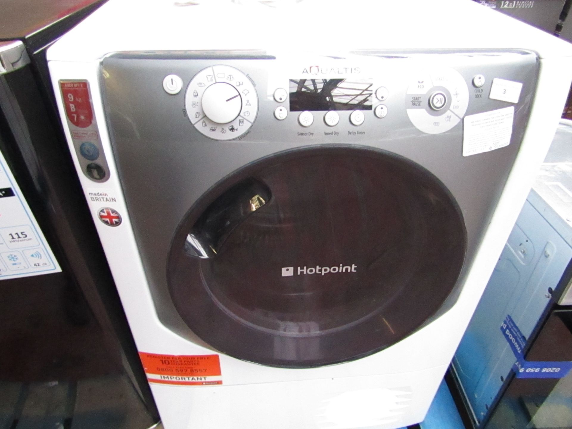 Hotpoint - Aqualtis - AQC9 BF7 E1 - Front-Loading Electric Dryer - 9 kg - White - RRP Circa £349.