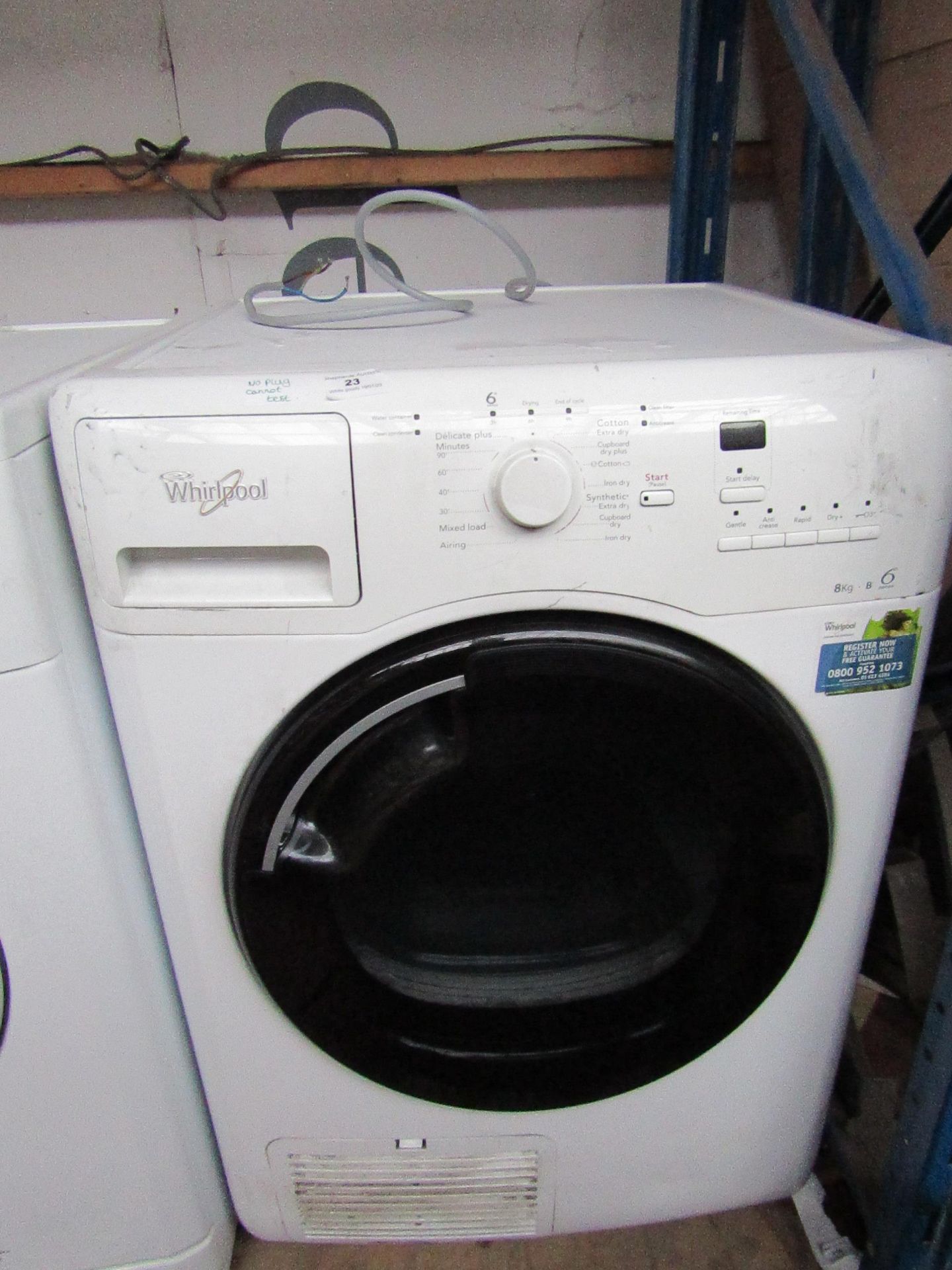 whirlpool - WWCR 9435/1 - 9Kg 1400rpm 6th sense colours, White - No Plug, Cannot be Tested.