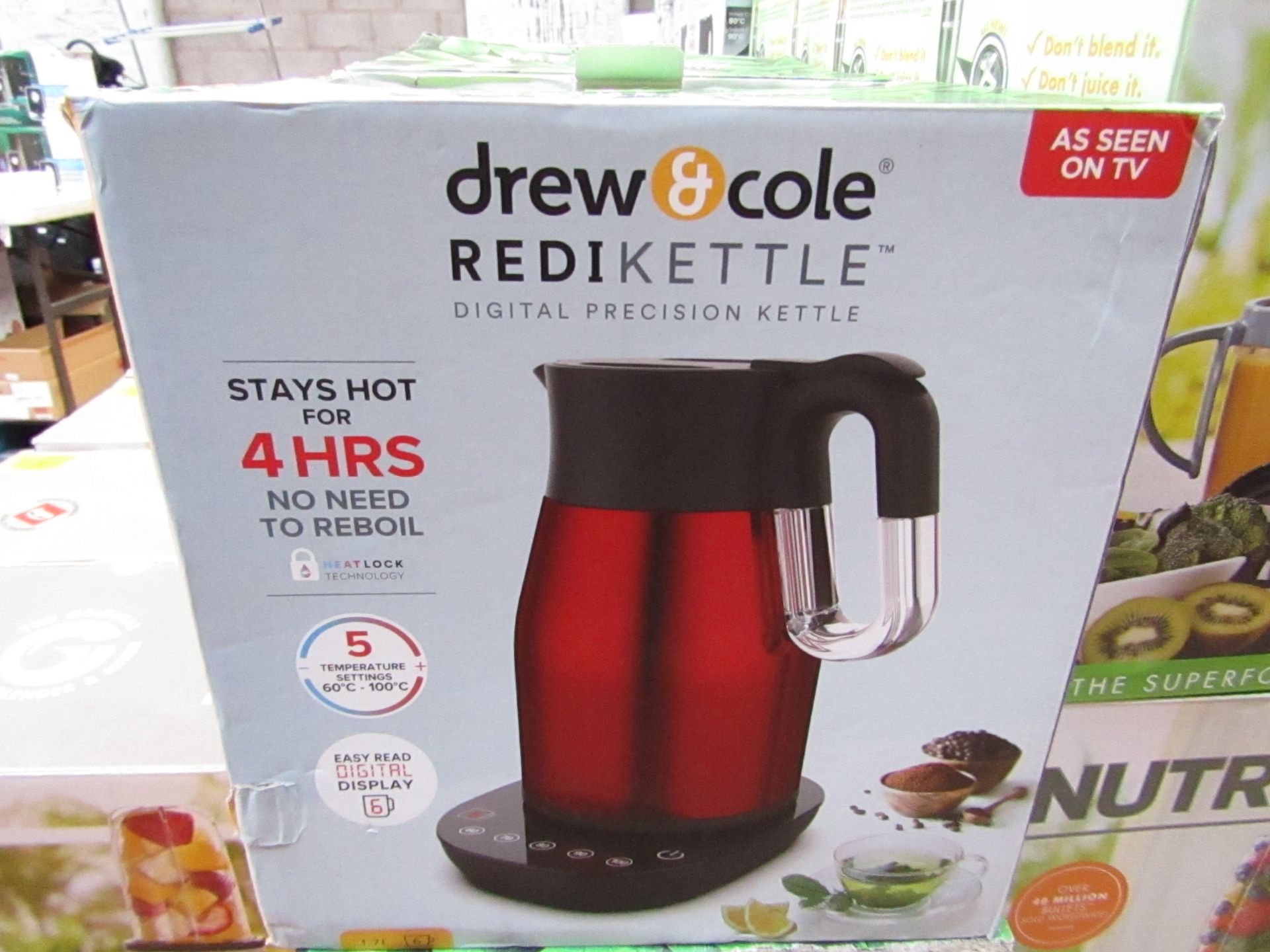 | 1x | drew and cole redikettle 1.7L red | unchecked and boxed | no online re-sale | Sku