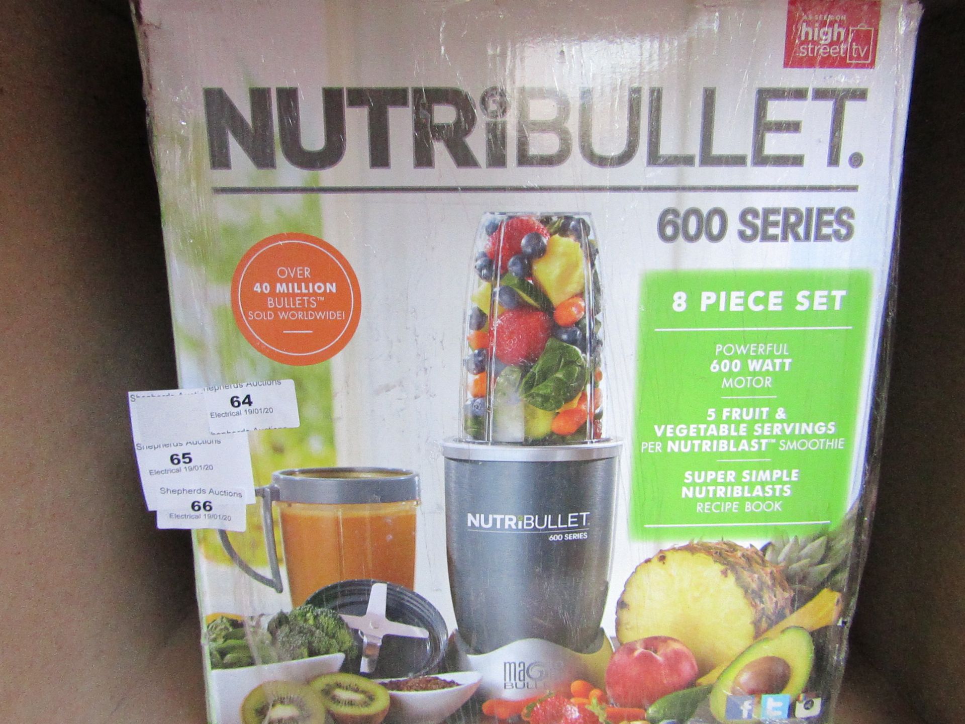 | 1x | nutribullet 600 series | unchecked and boxed | no online re-sale | Sku C5060191467346 |