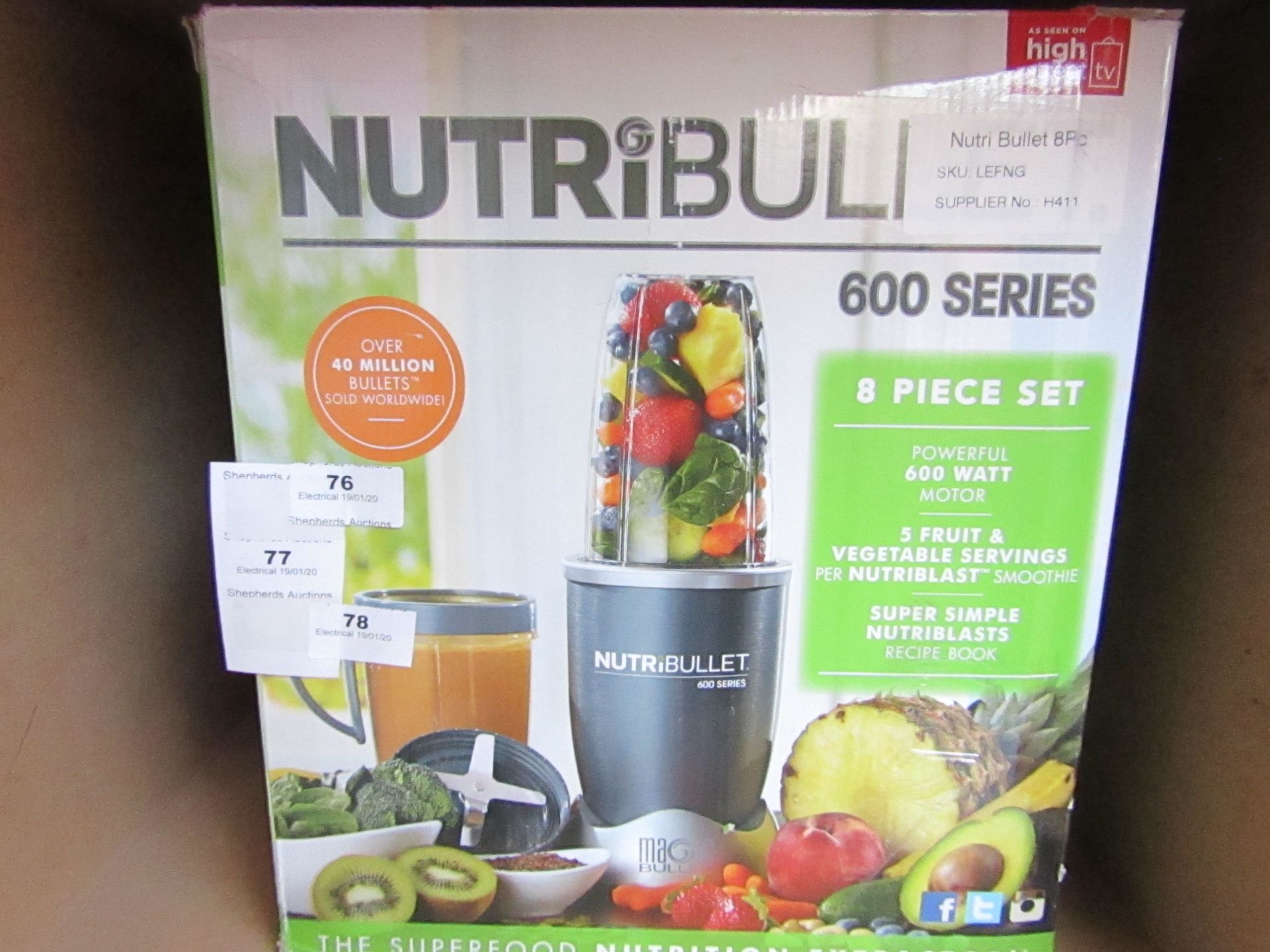 | 1x | nutribullet 600 series | unchecked and boxed | no online re-sale | Sku C5060191467346 |