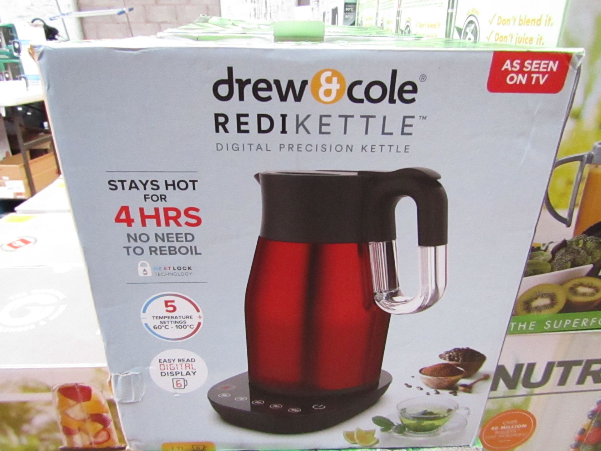 | 1x | drew and cole redikettle 1.7L red | unchecked and boxed | no online re-sale | Sku