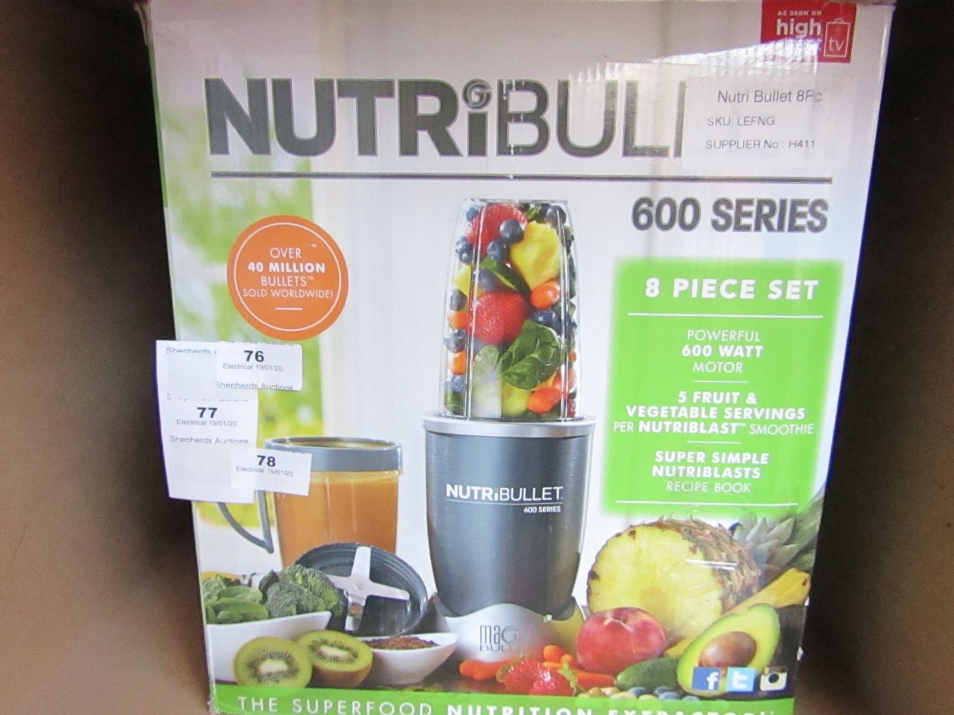 | 1x | nutribullet 600 series | unchecked and boxed | no online re-sale | Sku C5060191467346 |