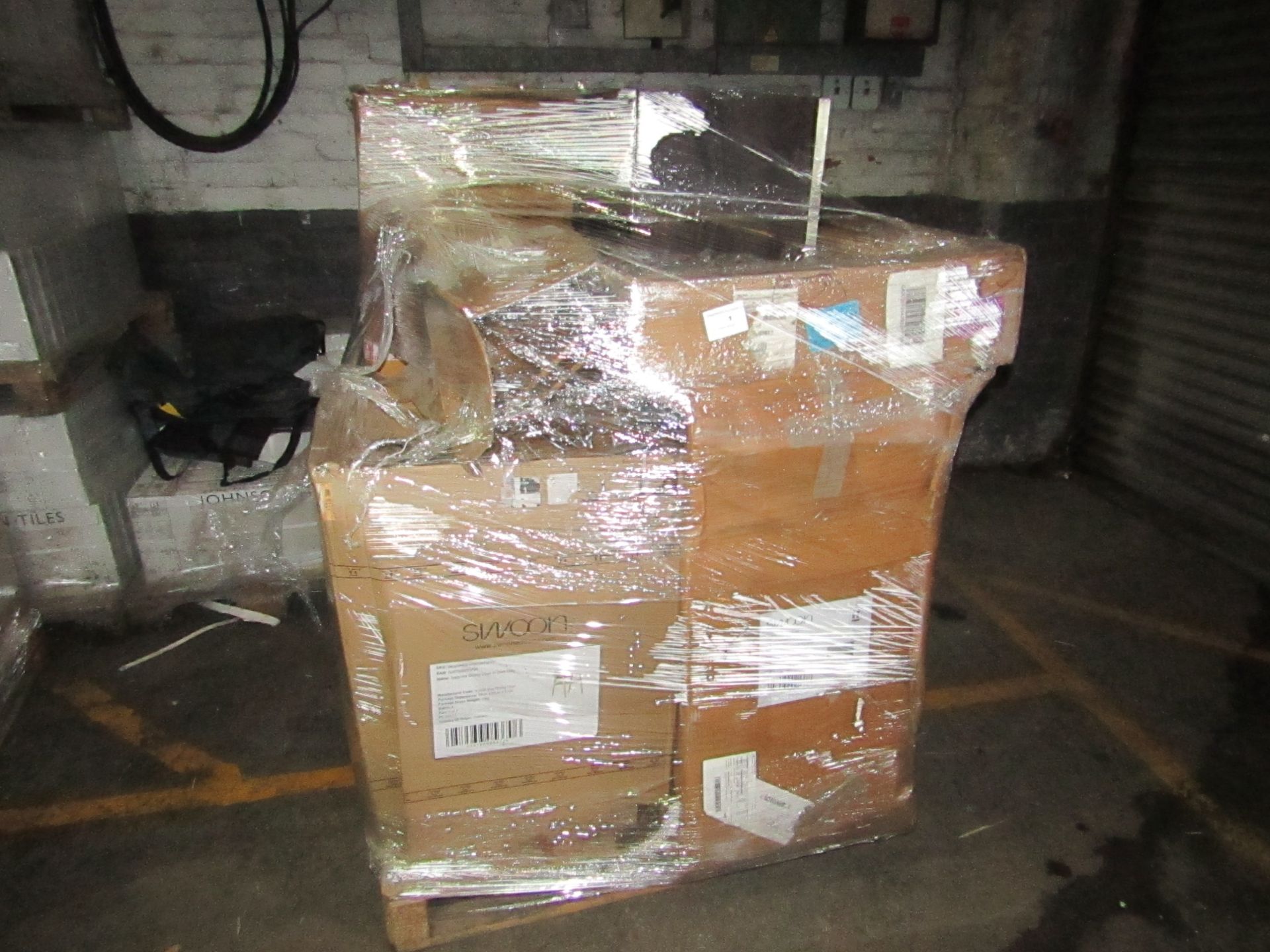 | 1x | PALLET OF SWOON B.E.R AND AWAITING PARTS FURNITURE ITEMS WHICH COULD INCLUDE ANYTHING FROM