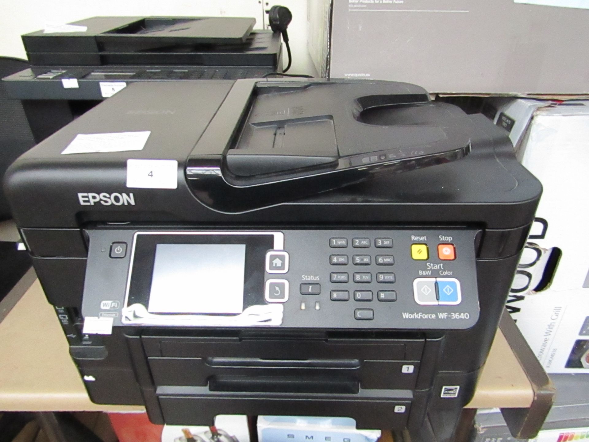 Epson WF-3640DTWF Print, Copy, scan. Powers on. Boxed