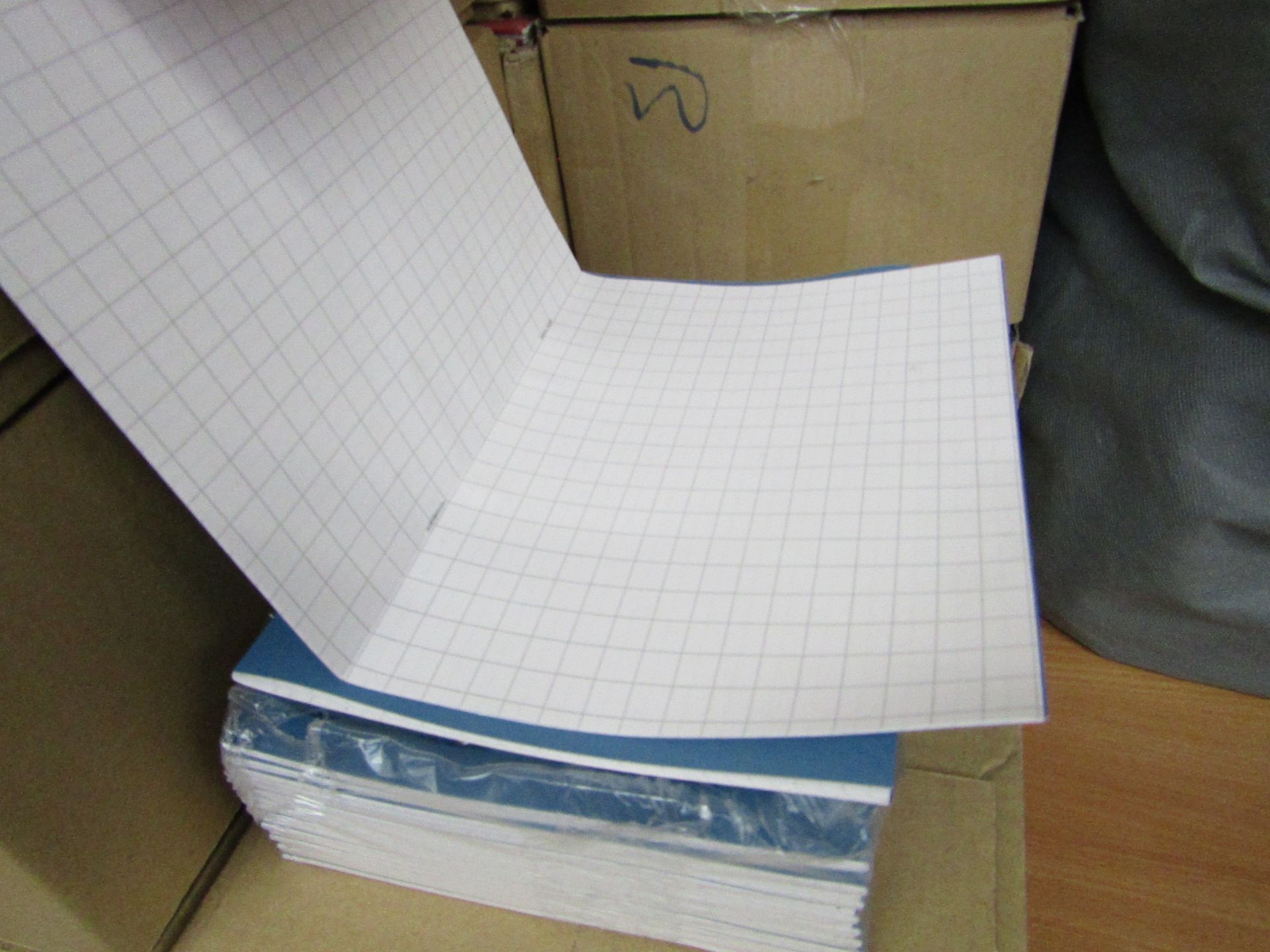 Box of 100 Exercise Books. 48 page in each Book. Unused. See Image