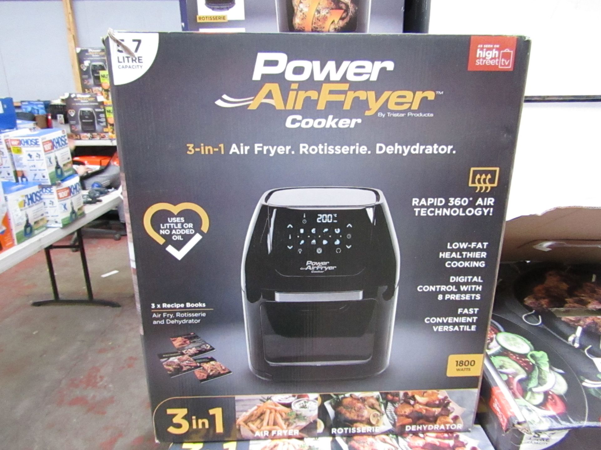 | 1X | POWER AIR FRYER 3 IN 1 5.7L | UNTESTED, BOXED AND UNCHECKED FOR ACCESSORIES | NO ONLINE RE-