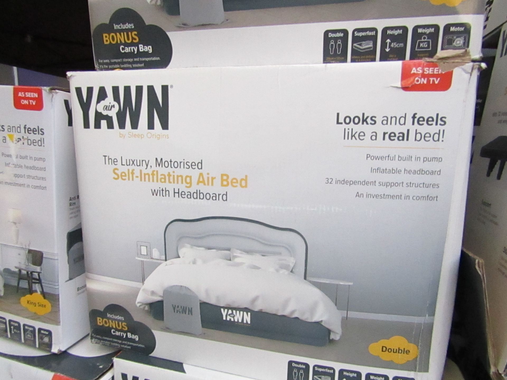 | 1X | YAWN AIR BED/DOUBLE | UNCHECKED AND BOXED | NO ONLINE RE-SALE | SKU C5060541515666 | RRP £