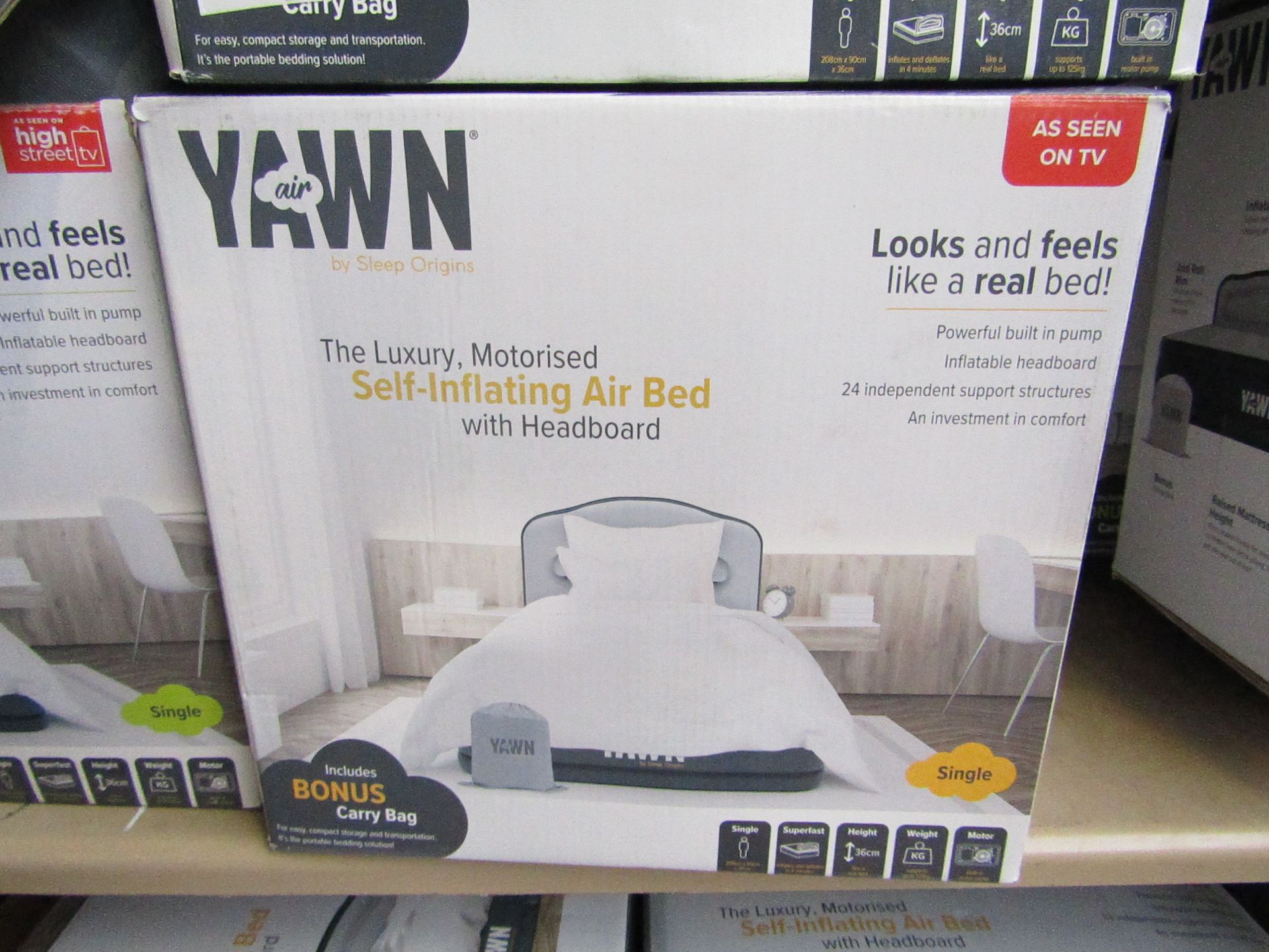 1x | YAWN AIRBED/SINGLE | UNCHECKED & BOXED | NO ONLINE RE-SALE | SKU C5060541515659 | RRP £59.