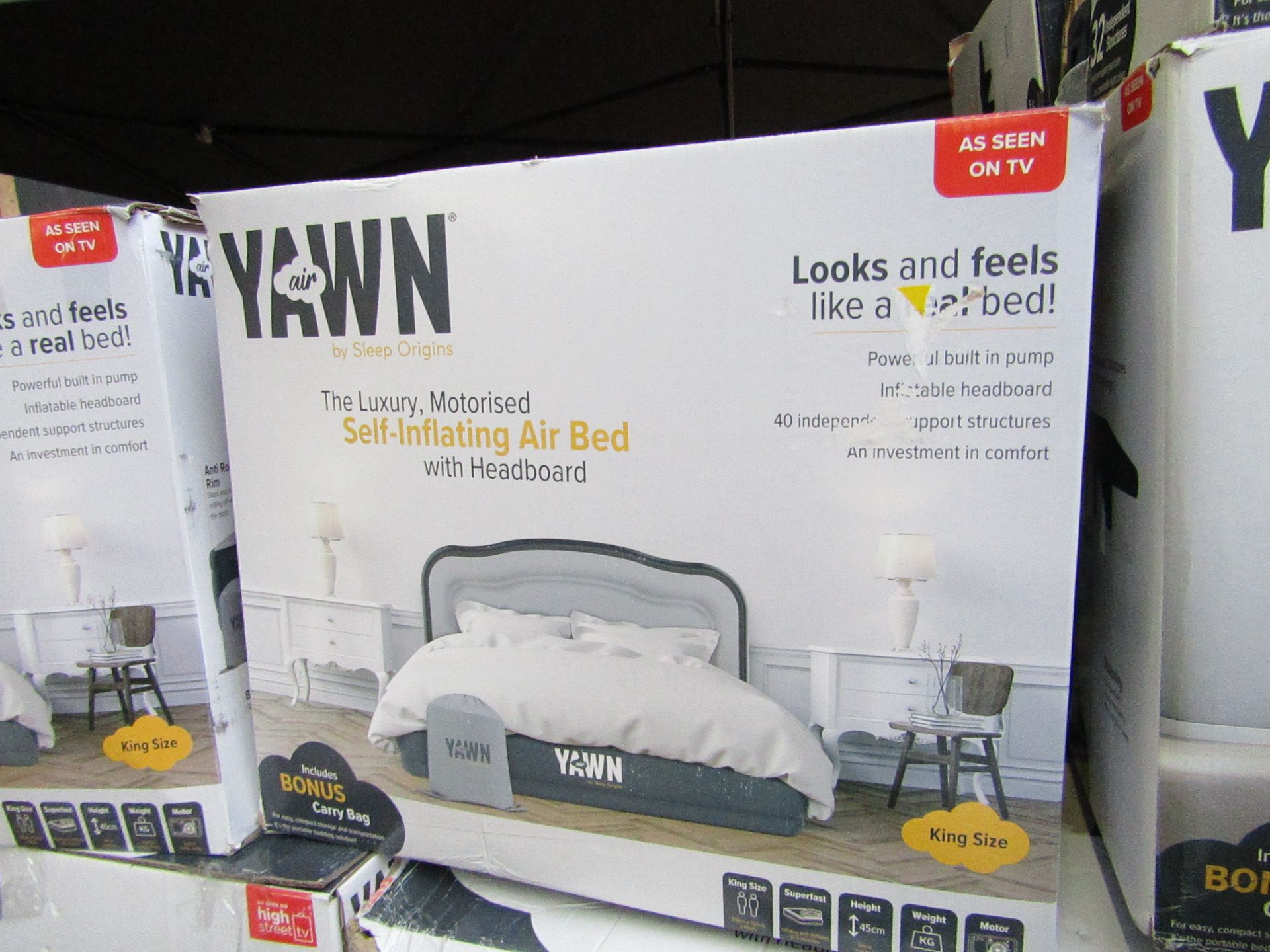 | 1x | YAWN AIRBED/KINGSIZE | UNCHECKED & BOXED | NO ONLINE RE-SALE | SKU C5060541511538 | RRP £69.