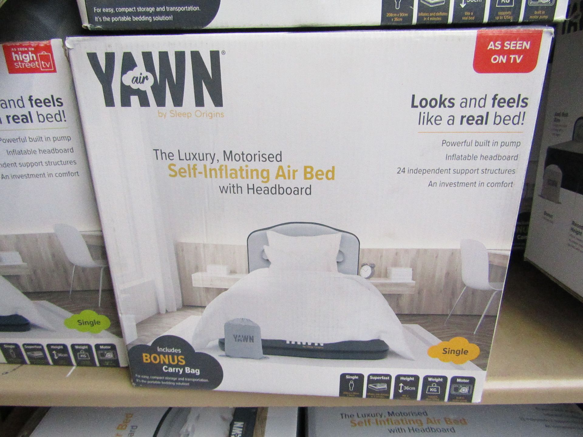 1x | YAWN AIRBED/SINGLE | UNCHECKED & BOXED | NO ONLINE RE-SALE | SKU C5060541515659 | RRP £59.