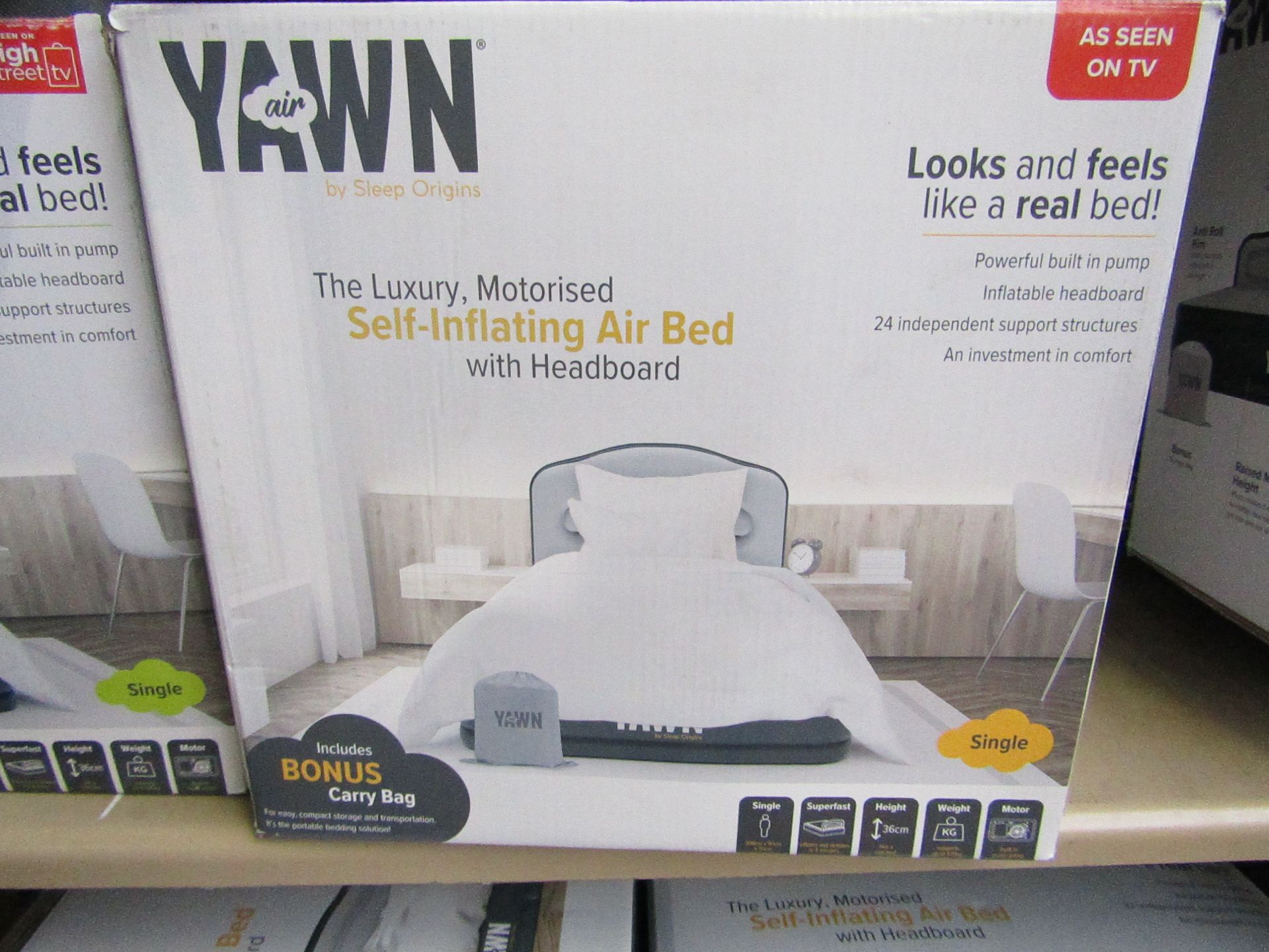 1x | YAWN AIRBED/SINGLE | UNCHECKED & BOXED | NO ONLINE RE-SALE | SKU C5060541515659 | RRP £59.