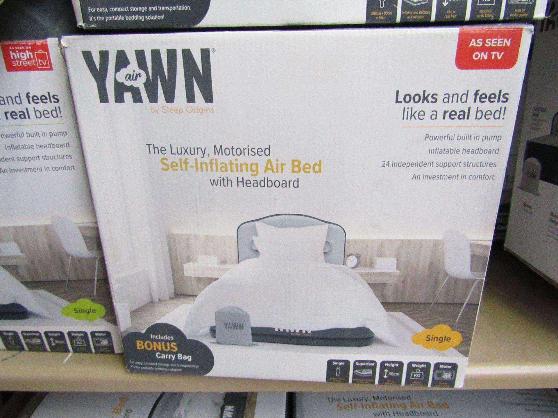 1x | YAWN AIRBED/SINGLE | UNCHECKED & BOXED | NO ONLINE RE-SALE | SKU C5060541515659 | RRP £59.